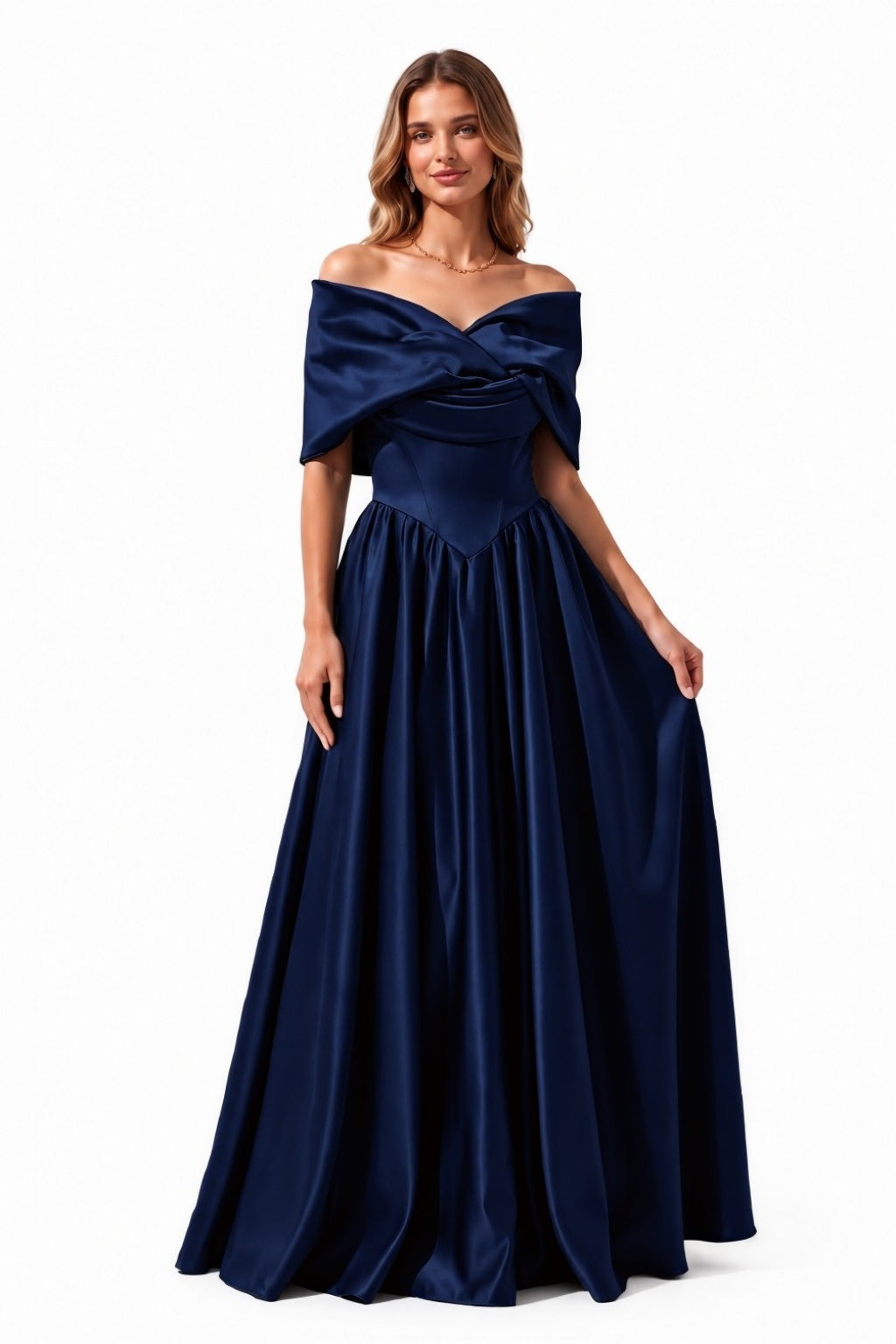 A-Line Floor Length Satin Special Occasion Dress CS1103