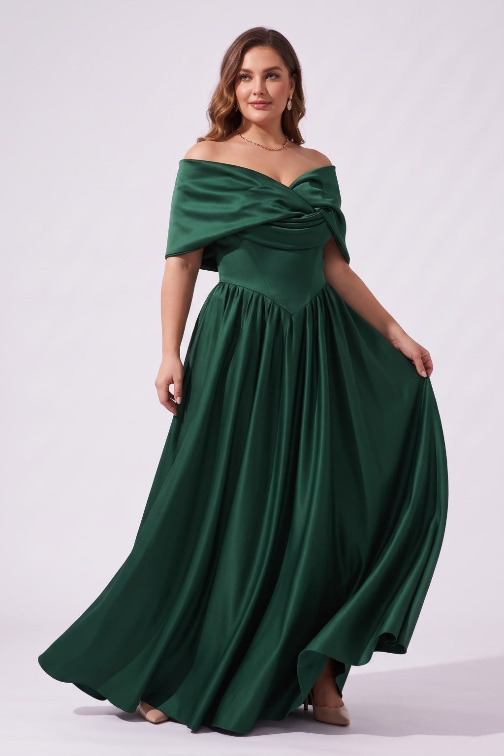 A-Line Floor Length Satin Special Occasion Dress CS1103