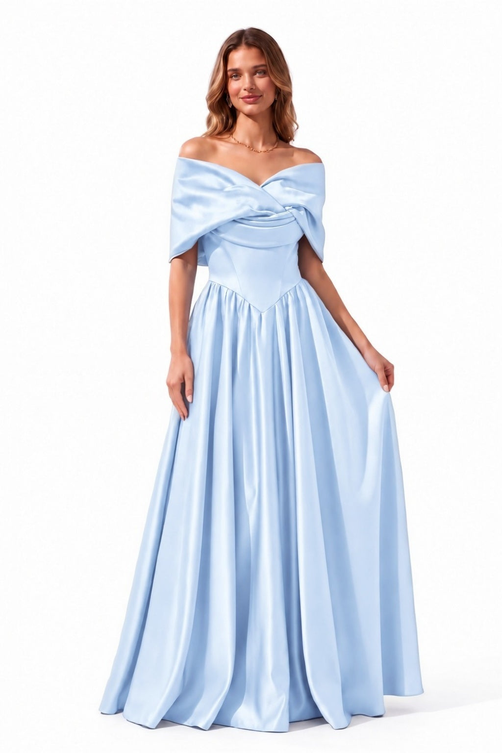 A-Line Floor Length Satin Special Occasion Dress CS1103