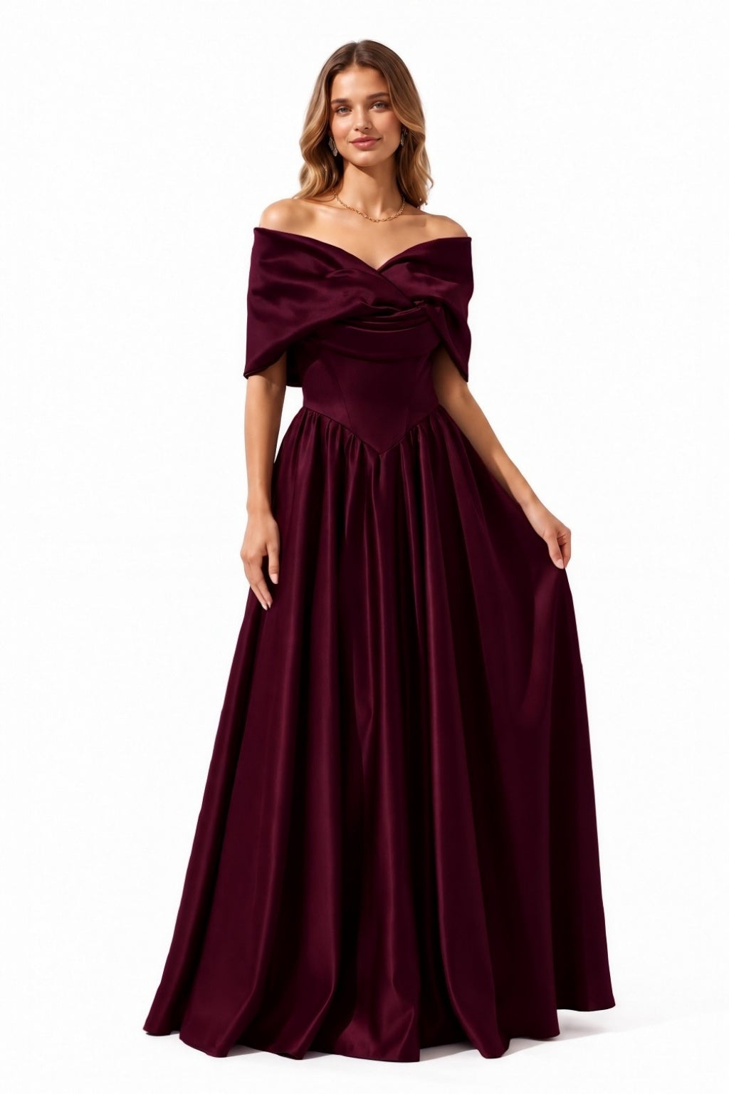 A-Line Floor Length Satin Special Occasion Dress CS1103