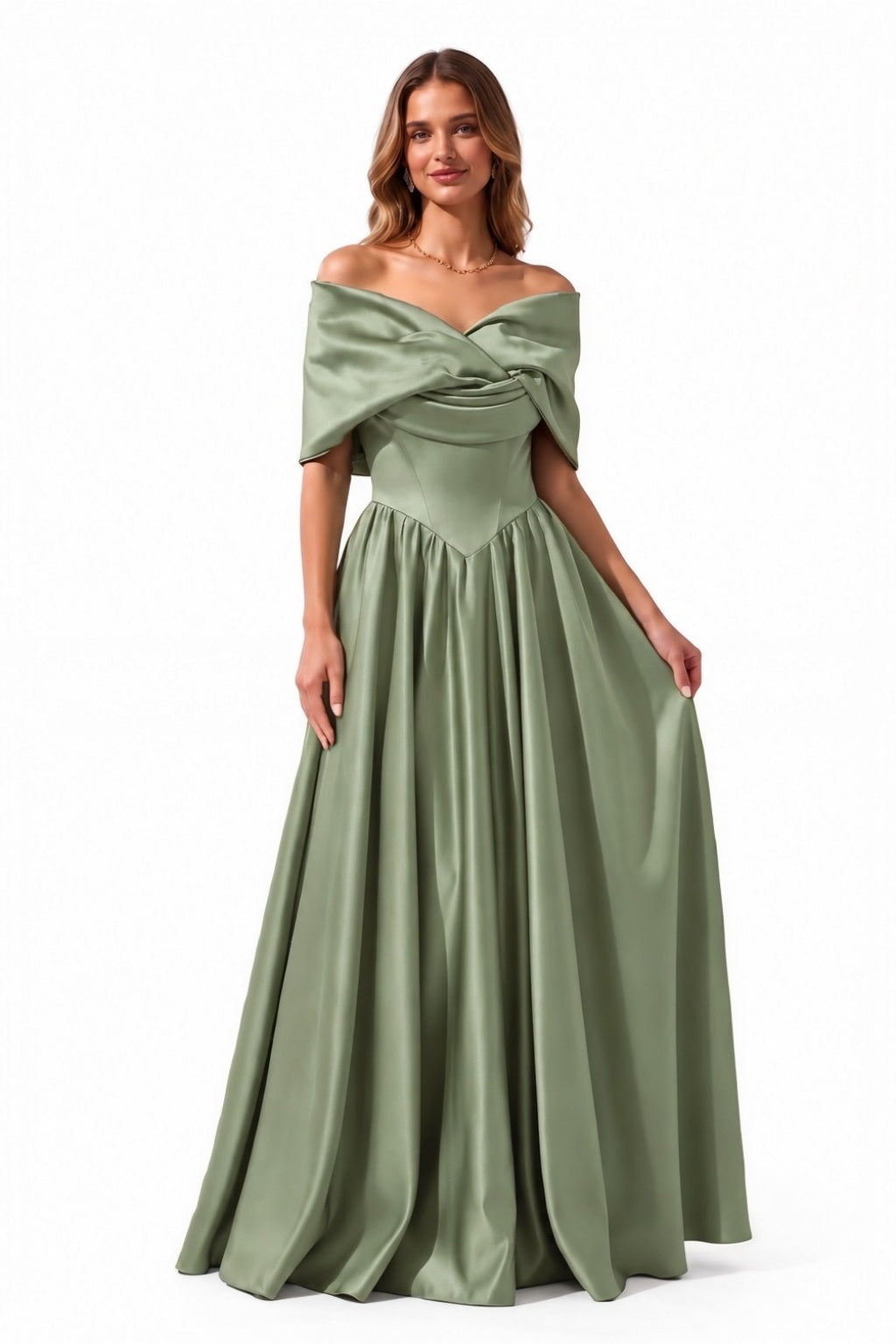 A-Line Floor Length Satin Special Occasion Dress CS1103