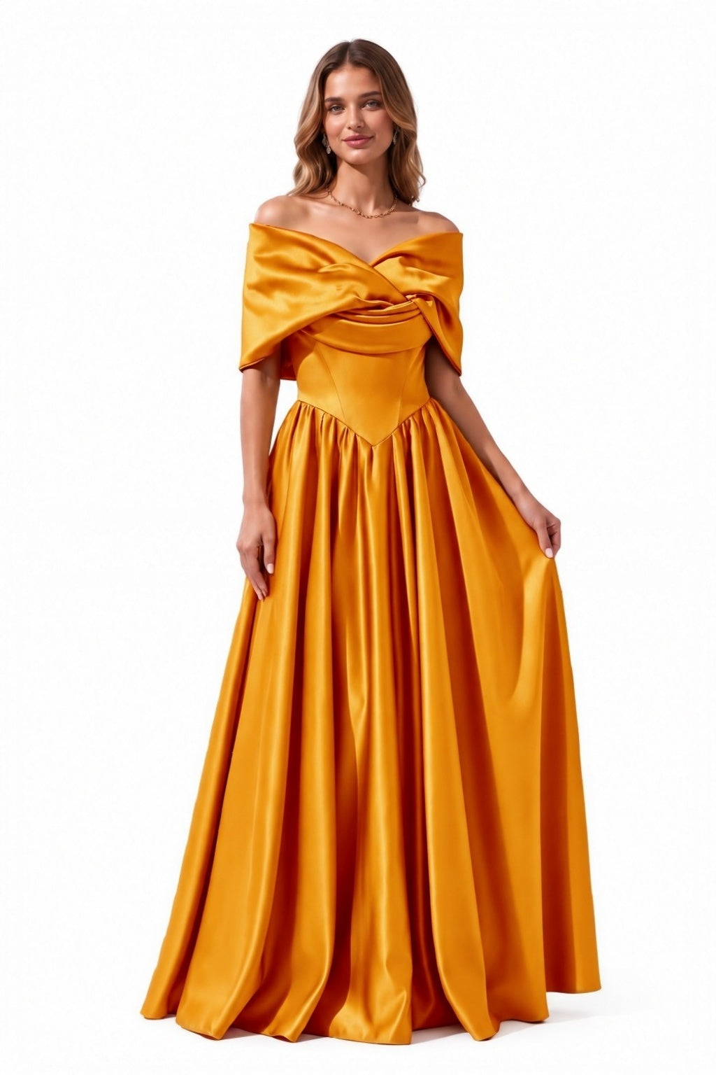 A-Line Floor Length Satin Special Occasion Dress CS1103