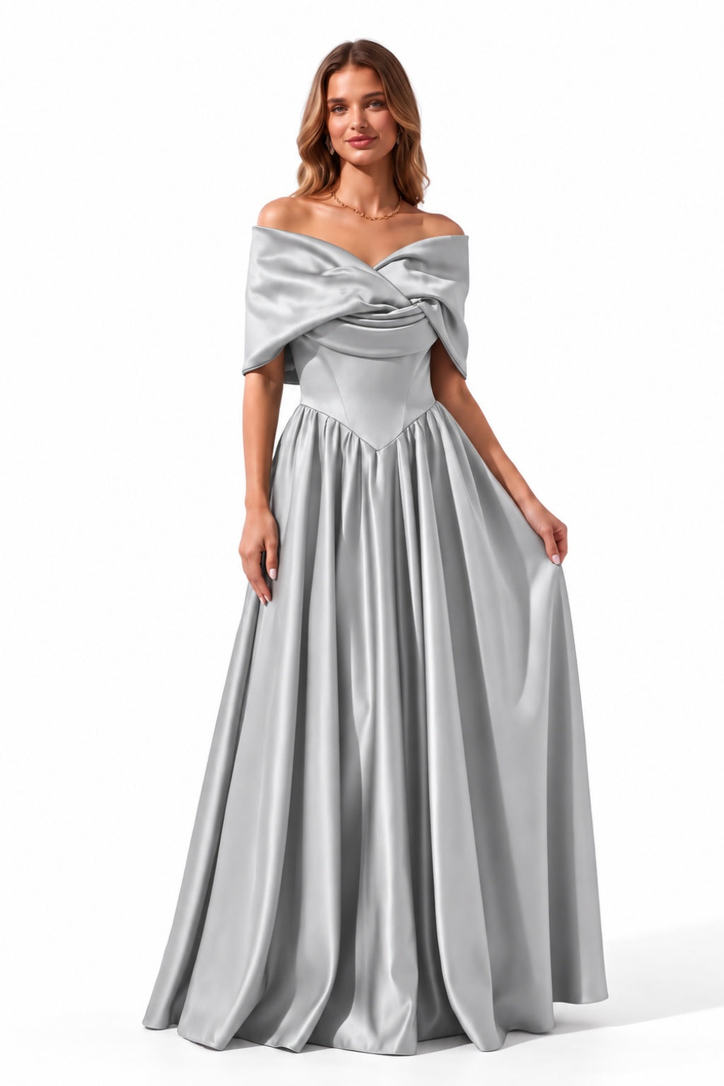 A-Line Floor Length Satin Special Occasion Dress CS1103