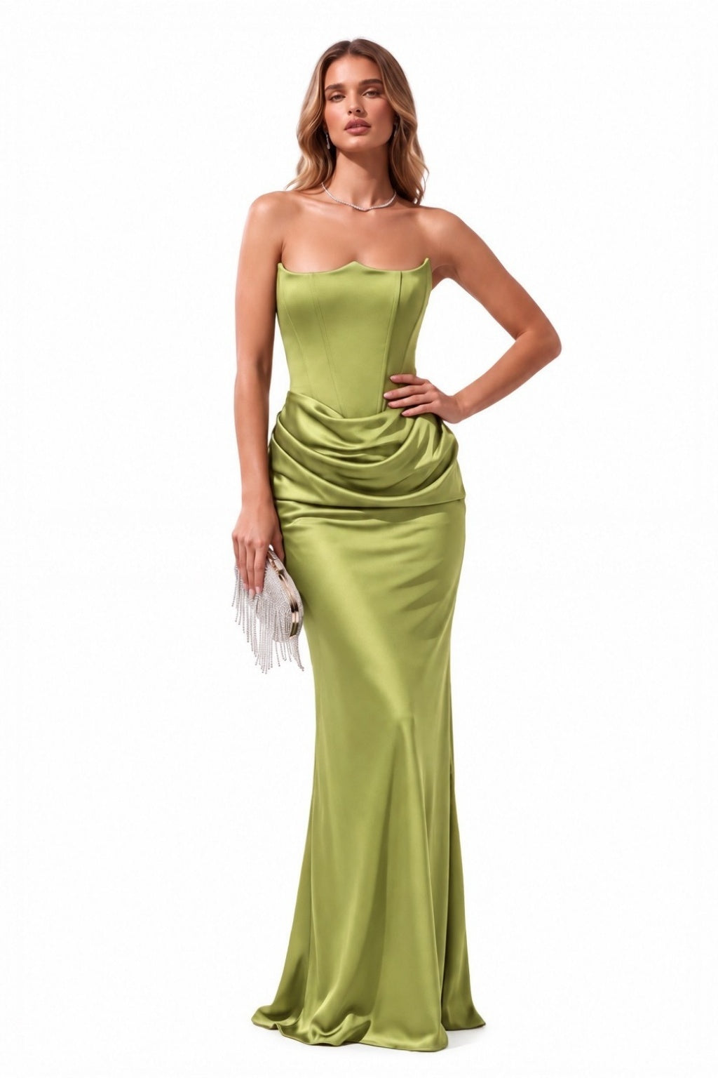 Trumpet-Mermaid Floor Length Acetate Satin Special Occasion Dress CS1105