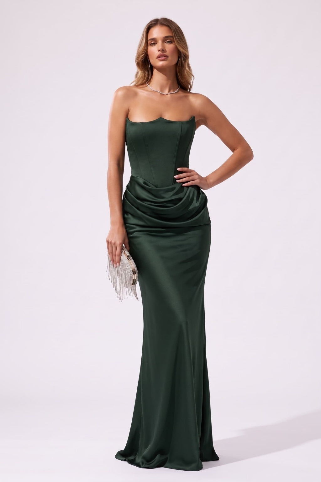 Trumpet-Mermaid Floor Length Acetate Satin Special Occasion Dress CS1105