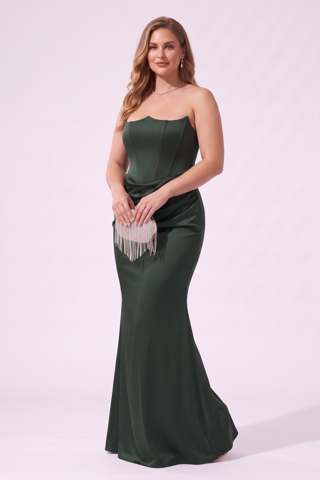 Trumpet-Mermaid Floor Length Acetate Satin Special Occasion Dress CS1105