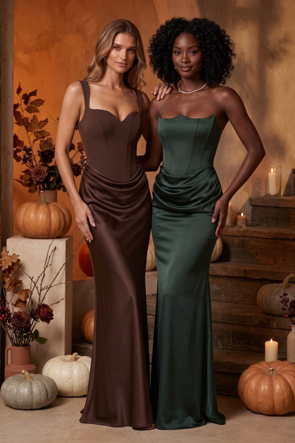 Trumpet-Mermaid Floor Length Acetate Satin Special Occasion Dress CS1105