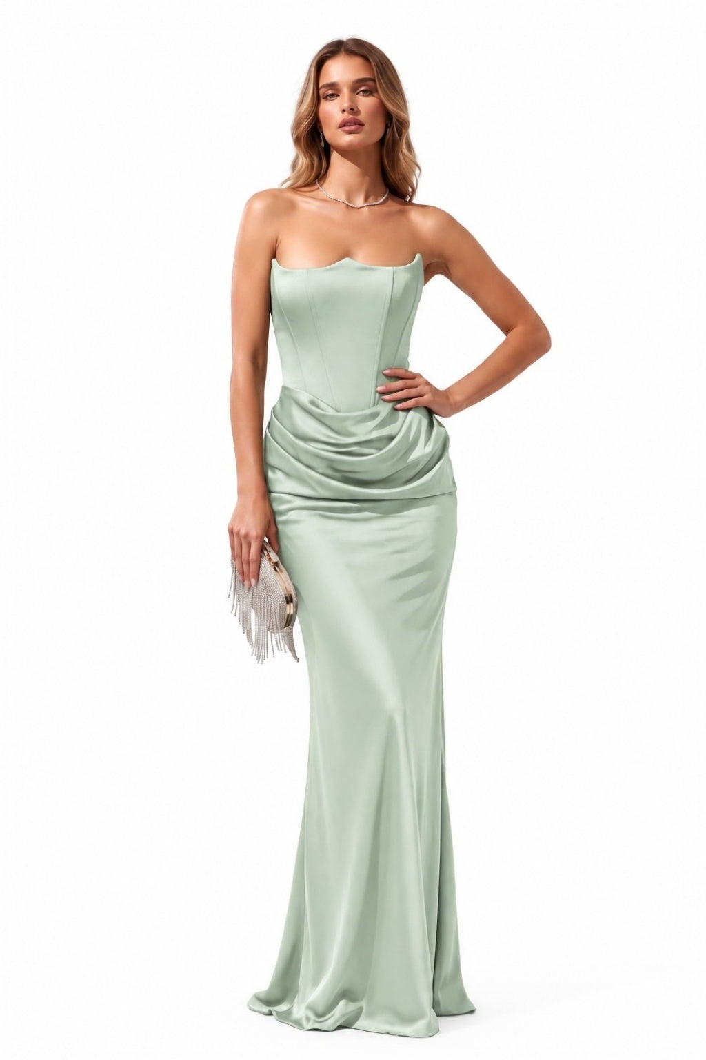 Trumpet-Mermaid Floor Length Acetate Satin Special Occasion Dress CS1105