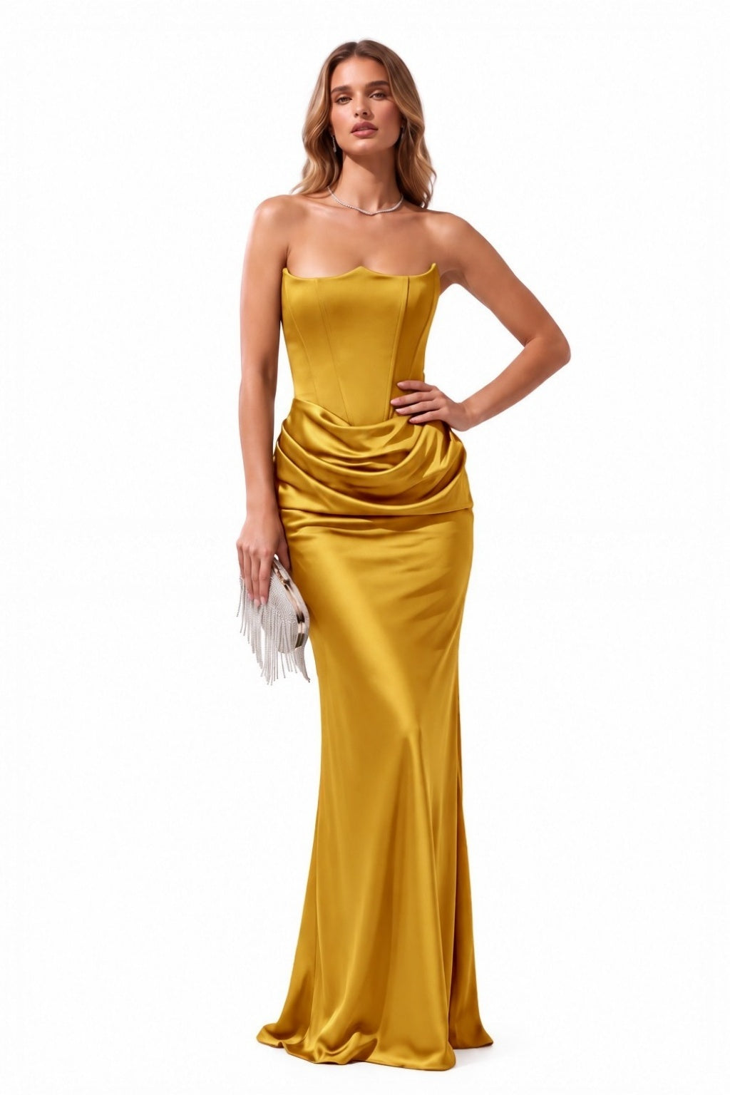 Trumpet-Mermaid Floor Length Acetate Satin Special Occasion Dress CS1105