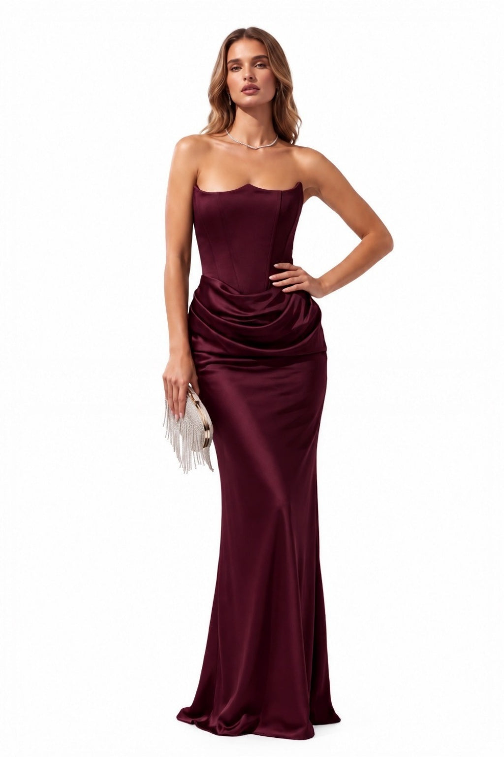 Trumpet-Mermaid Floor Length Acetate Satin Special Occasion Dress CS1105