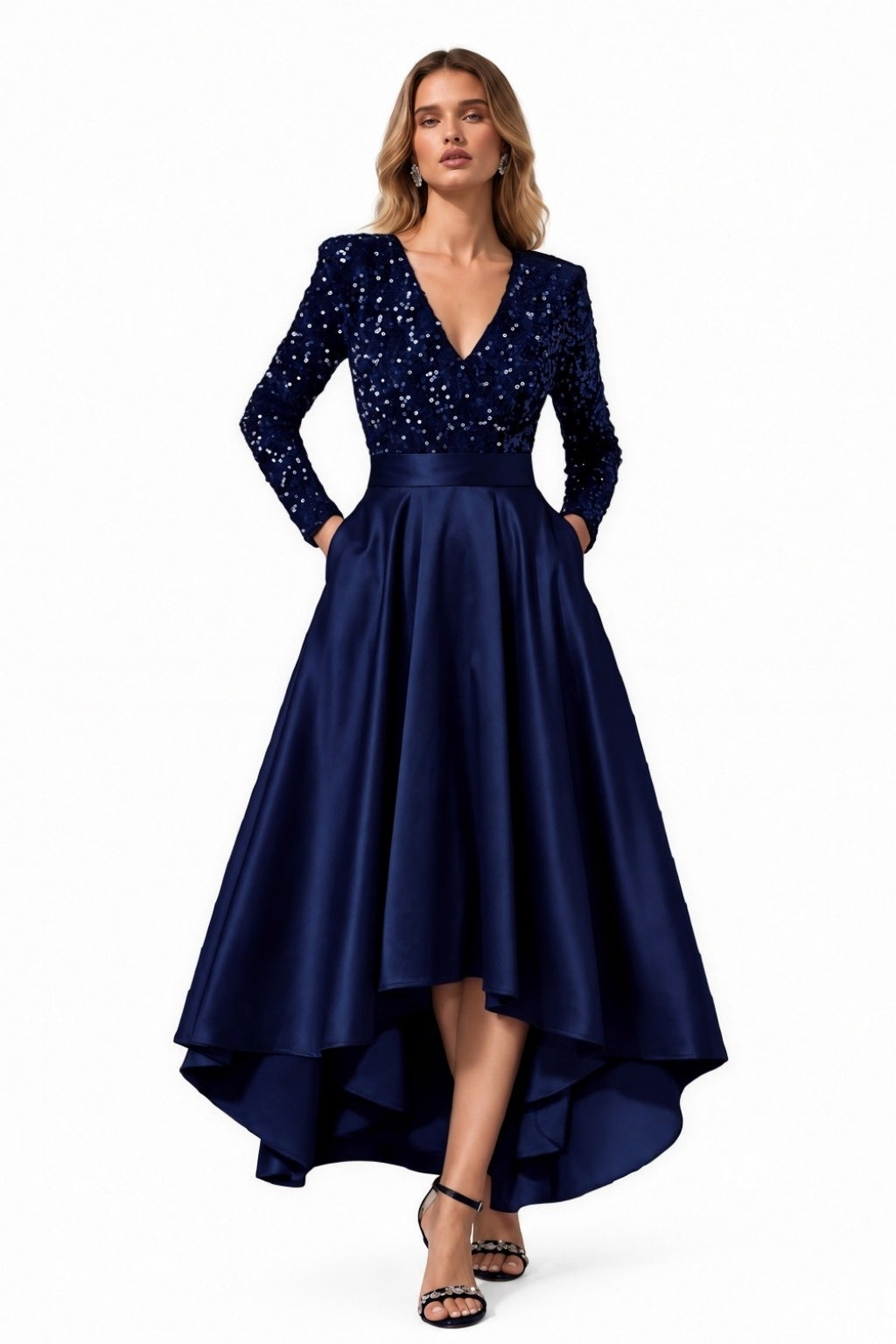 A-Line High-Low Satin Special Occasion Dress CS1106