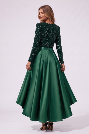A-Line High-Low Satin Special Occasion Dress CS1106