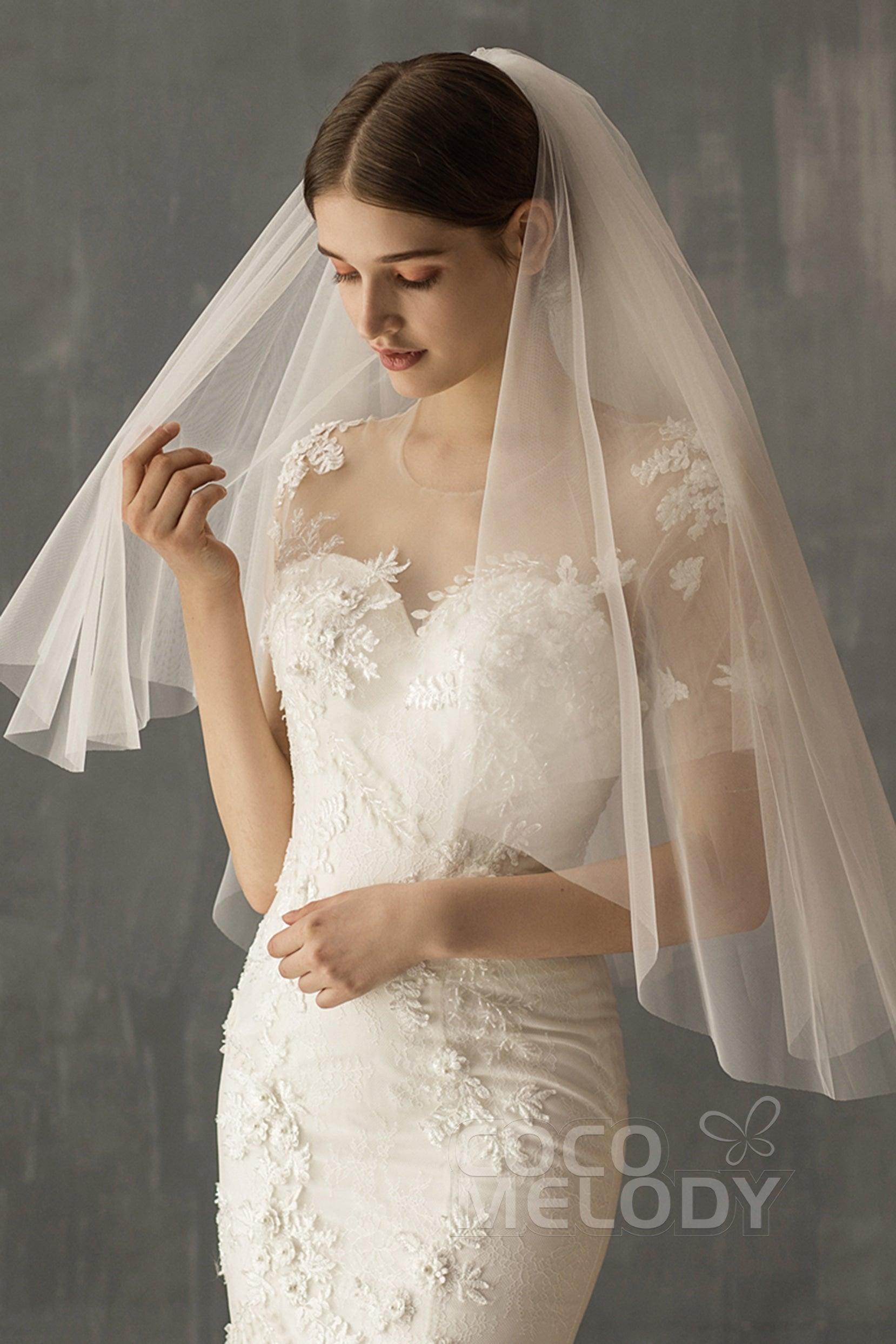 Two-tier Cut Edge Voile Waist Veils CV0221 - COCOMELODY