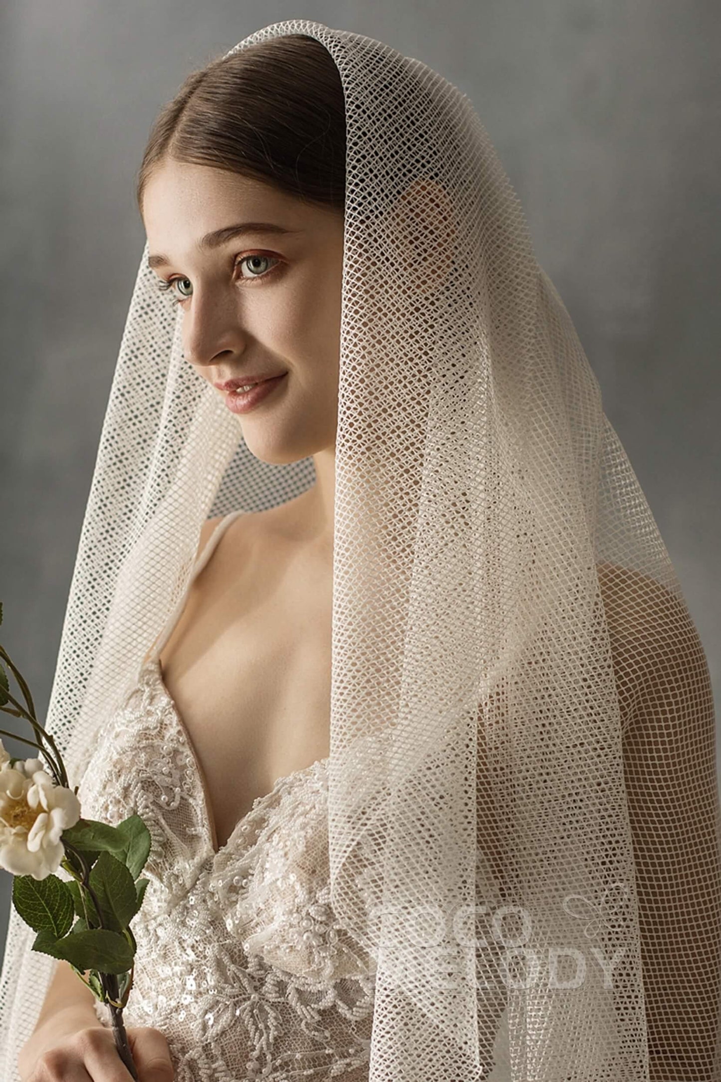 Two-tier Cut Edge Tulle Chapel Veils CV0223 - COCOMELODY