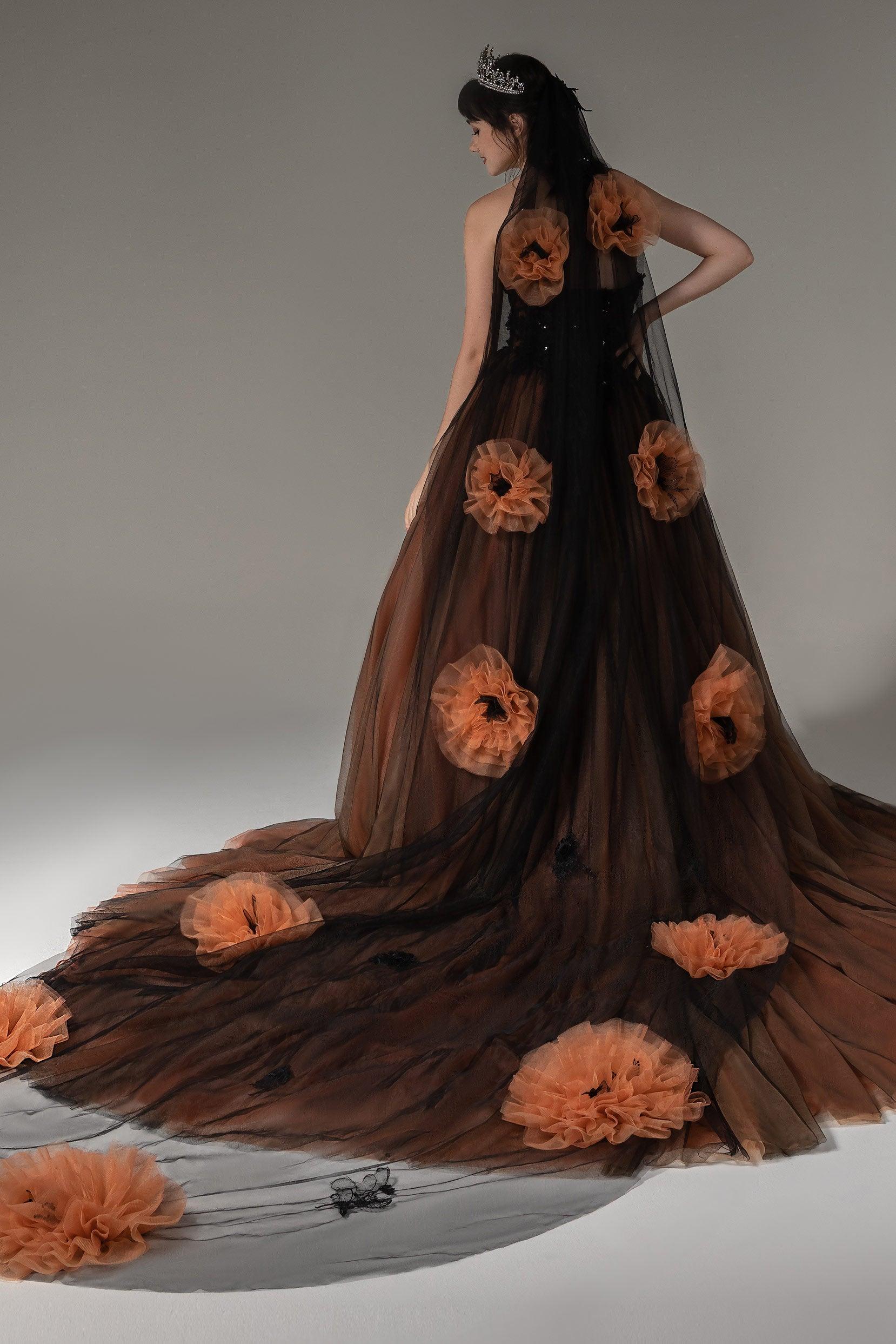 One-tier Cut Edge Tulle Chapel Veils with Appliques Beading CV0275 - COCOMELODY