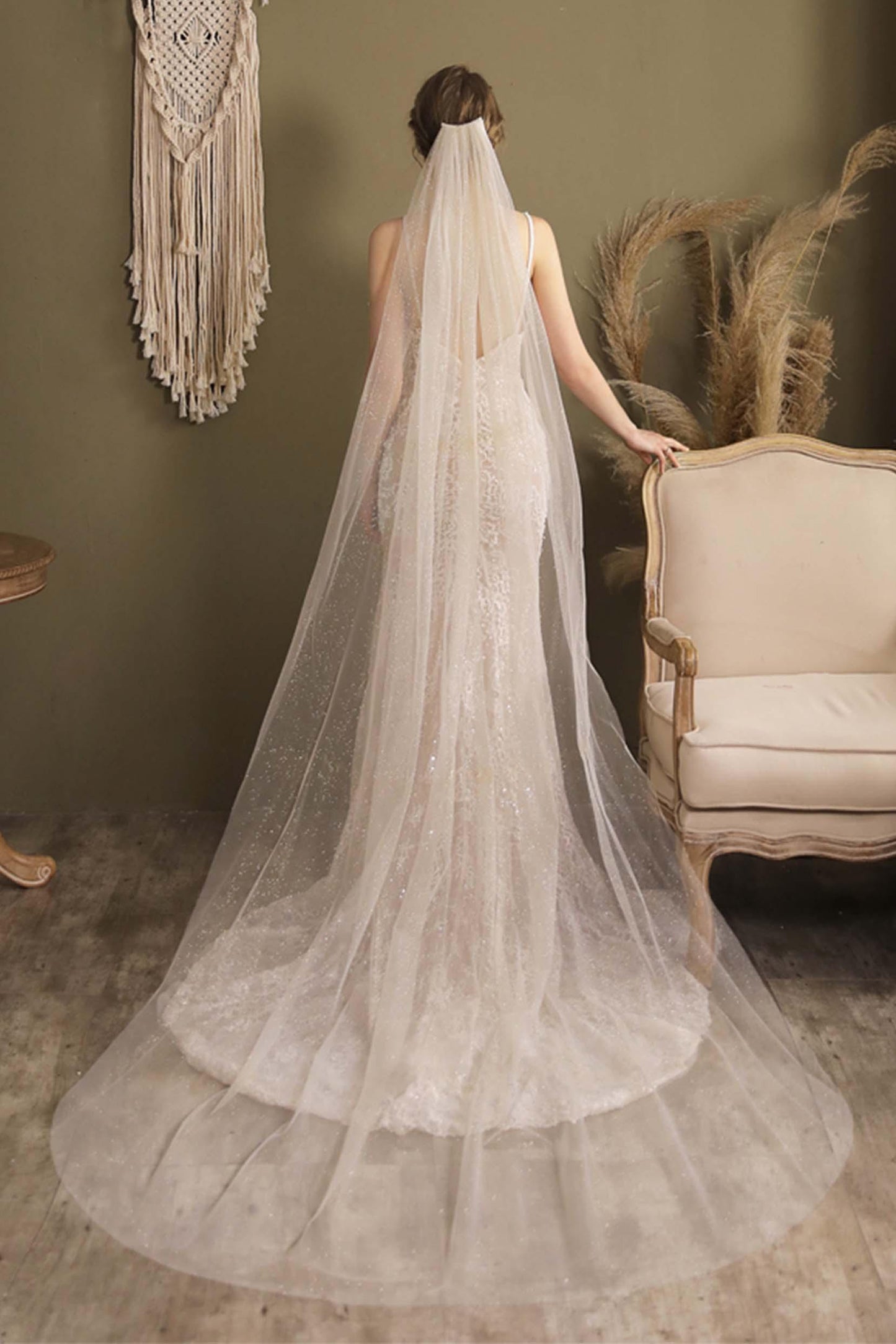 One-tier Cut Edge Tulle Cathedral Veils CV0296 - COCOMELODY