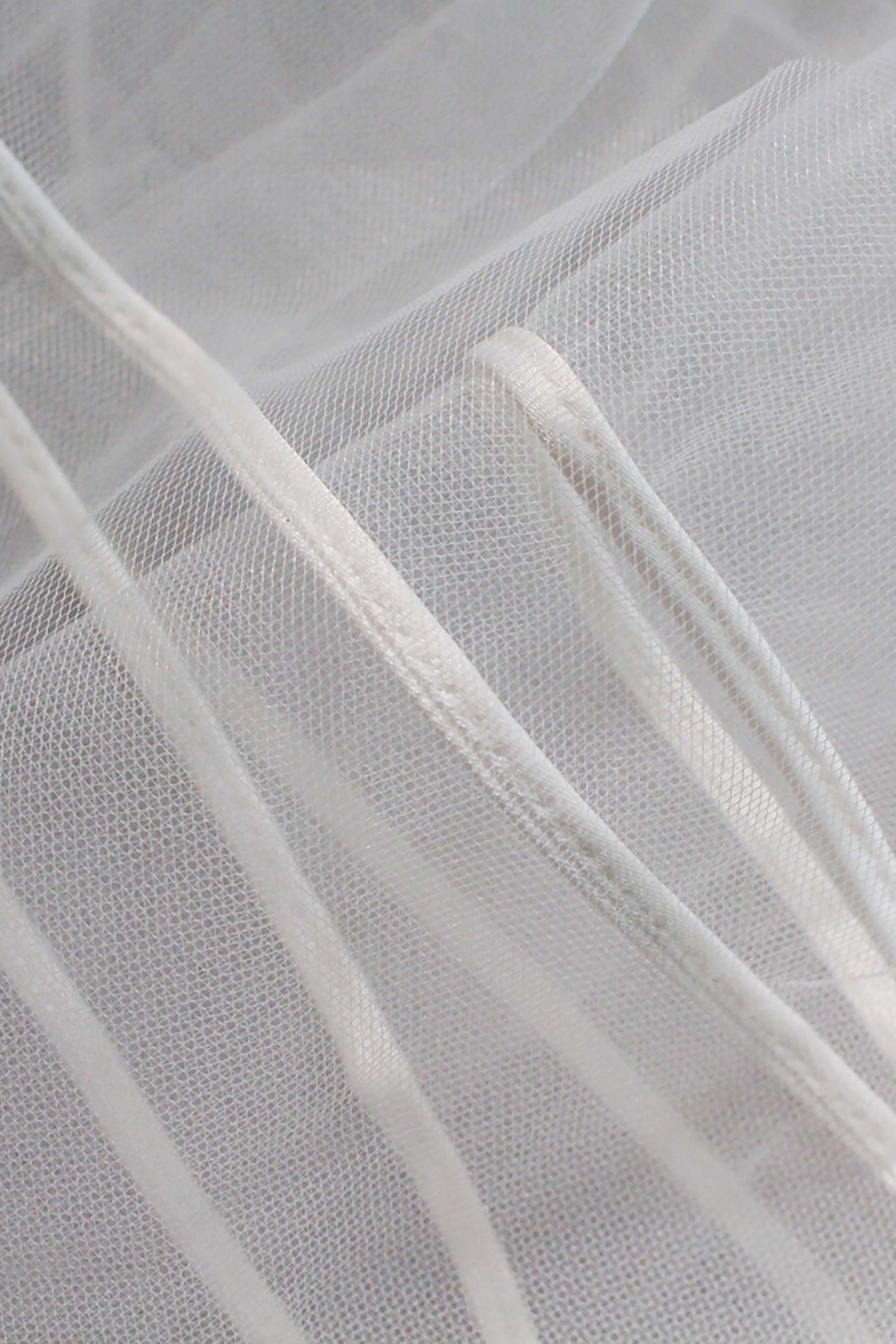 Two-tier Satin Edge Tulle Chapel Veils with Ribbons CV0319 - COCOMELODY