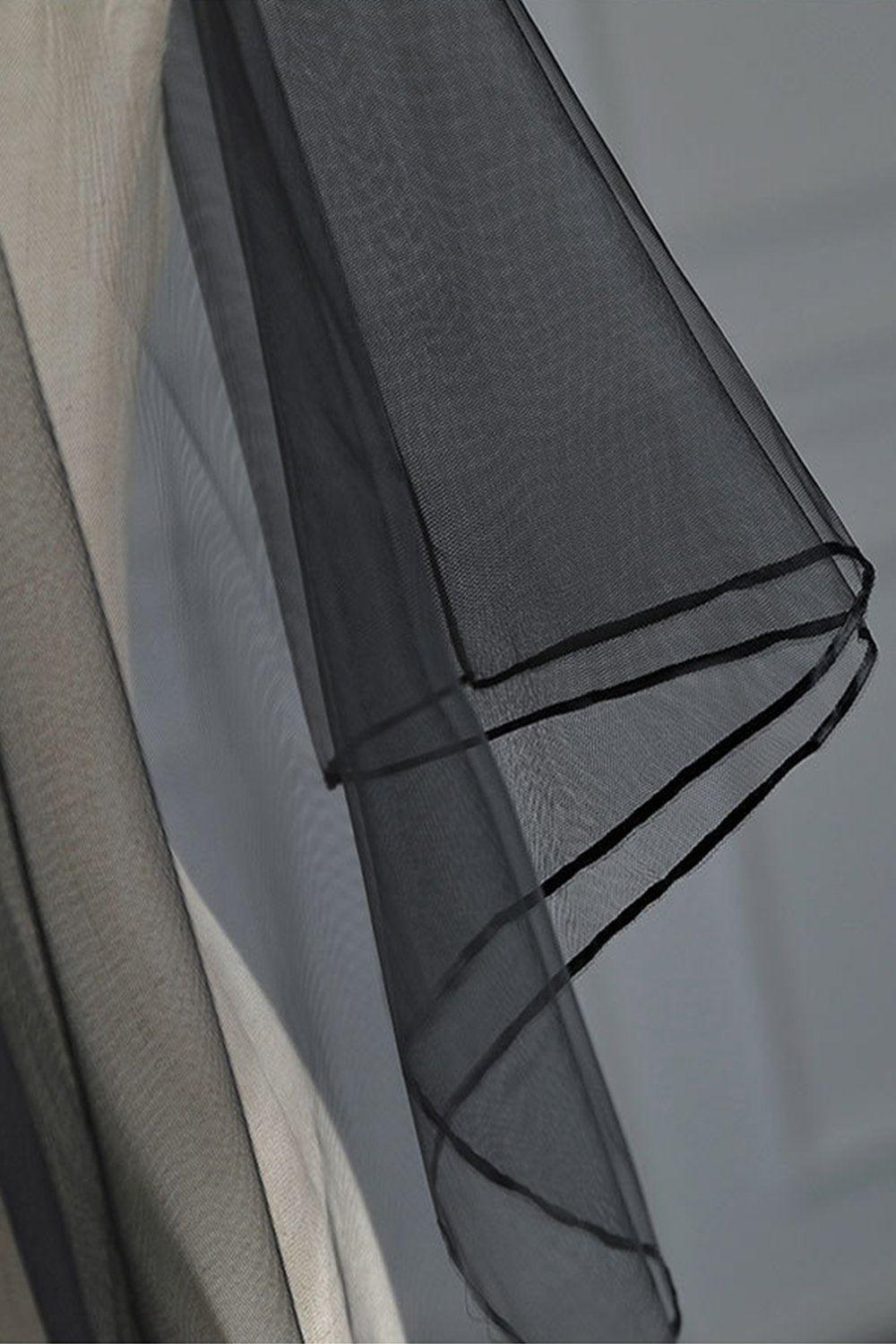 Two-tier Ribbon Edge Tulle Hip Veils with CV0344 - COCOMELODY