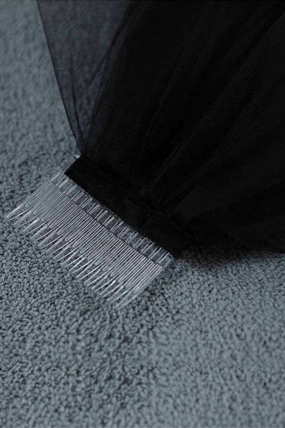 Two-tier Ribbon Edge Tulle Hip Veils with CV0344 - COCOMELODY