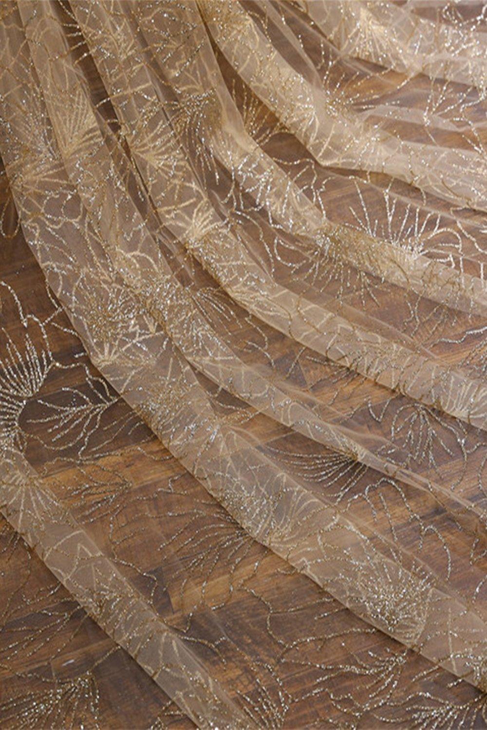 One-tier Cut Edge Tulle Cathedral Veils with Glitter Powder CV0362 - COCOMELODY