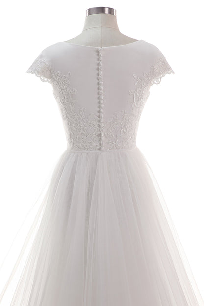 A-Line Court Train Tulle Wedding Dress CW2456