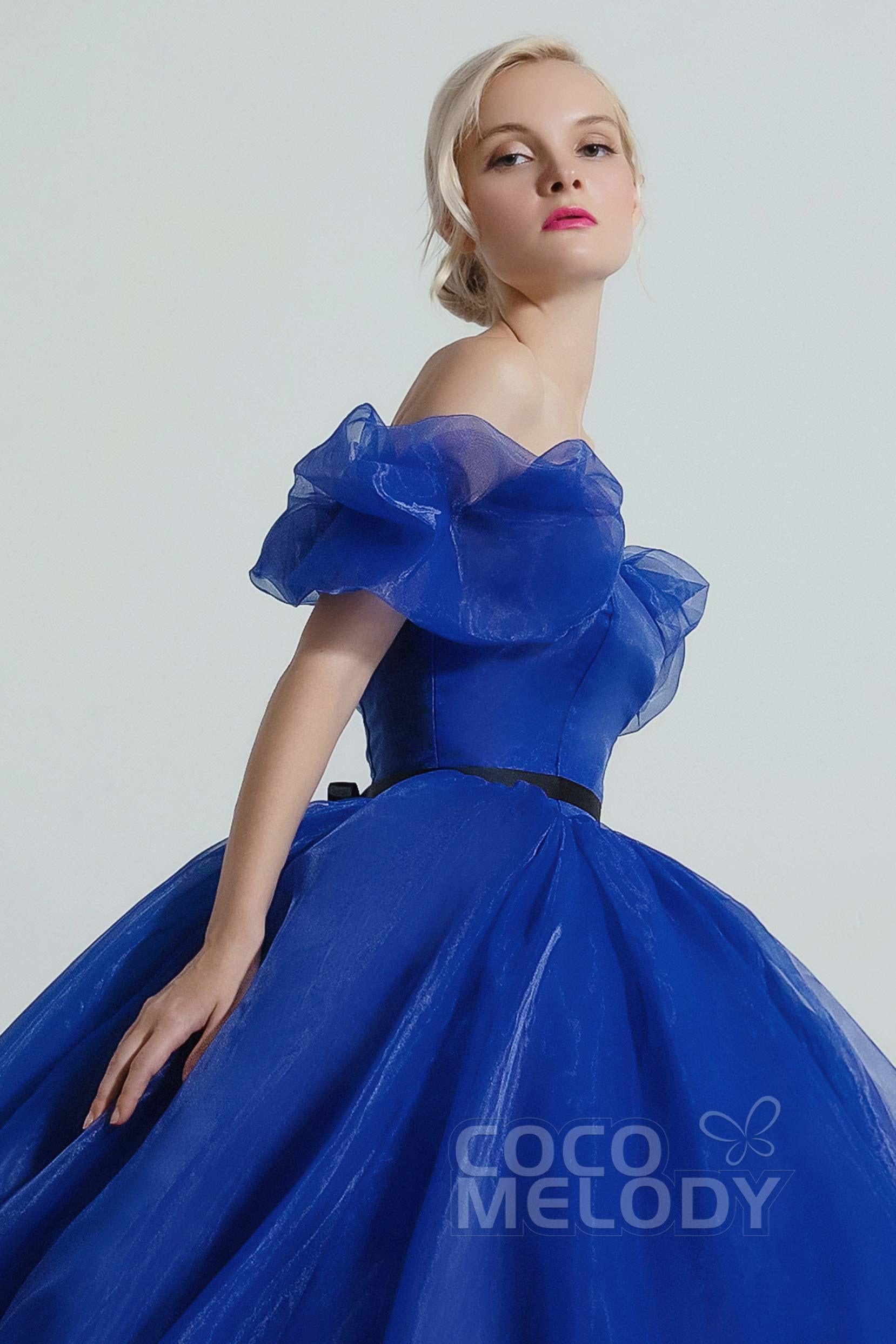 Princess Court Train Organza and Satin Wedding Dress CW2098 - COCOMELODY