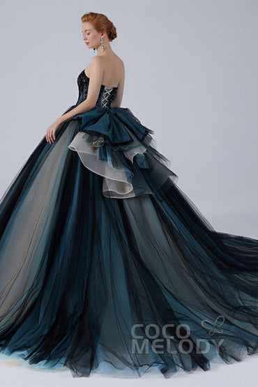 Ball Gown Court Train Tulle Wedding Dress CW2102 - COCOMELODY