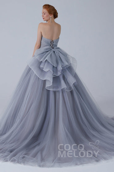 Ball Gown Court Train Tulle Wedding Dress CW2103 - COCOMELODY