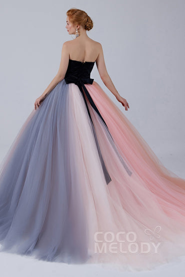 Ball Gown Court Train Tulle Wedding Dress CW2107