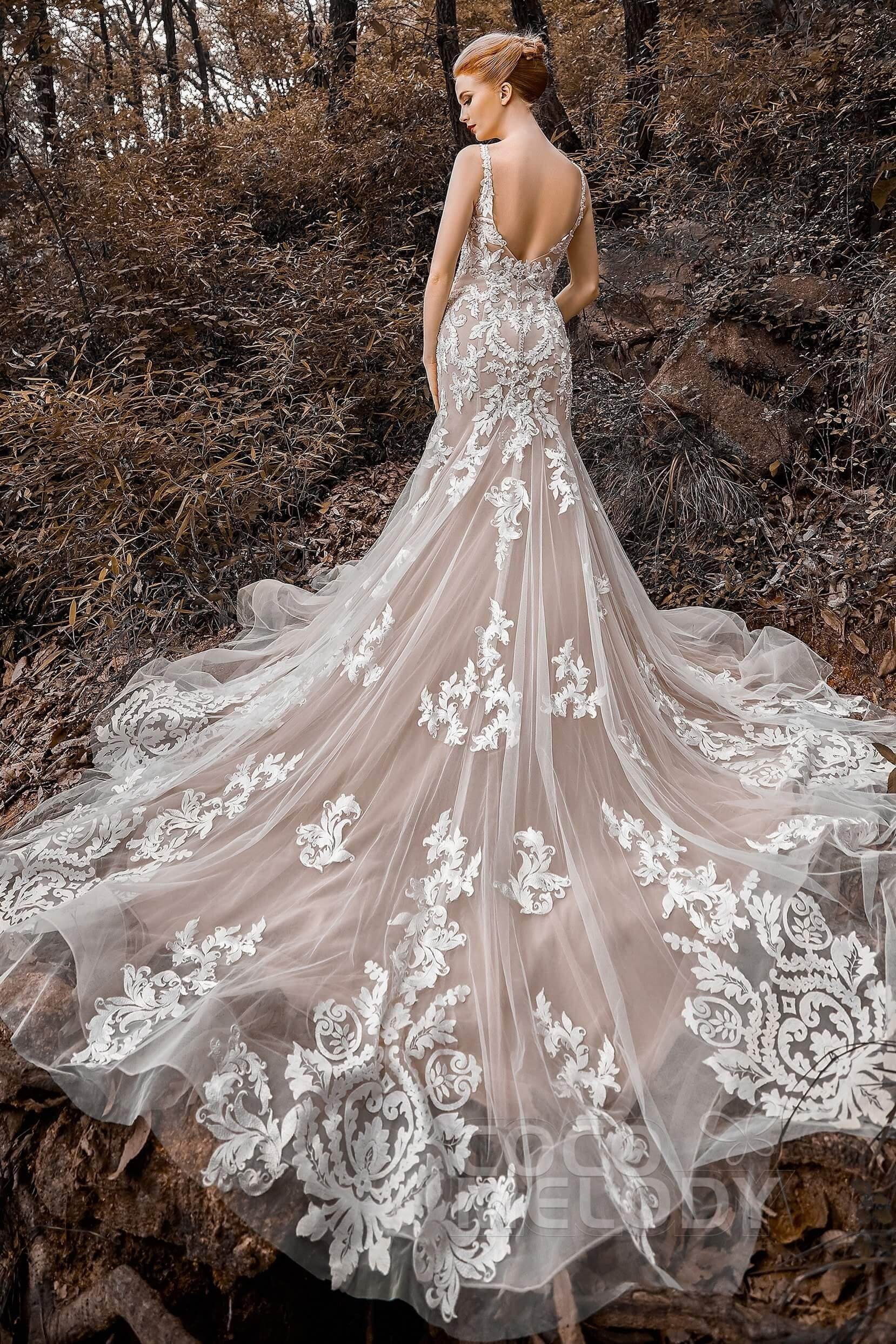 Trumpet V-Neck Tulle Sleeveless Zipper Buttons Wedding Dress CW2123 Trumpet V-Neck Tulle Sleeveless Zipper Buttons Wedding Dress CW2123
