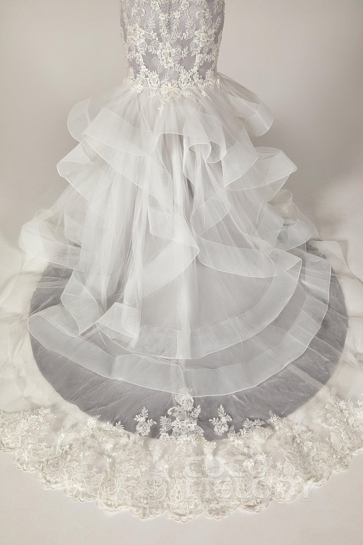 Trumpet Court Train Tulle Elastic Satin Wedding Dress CW2138 - COCOMELODY