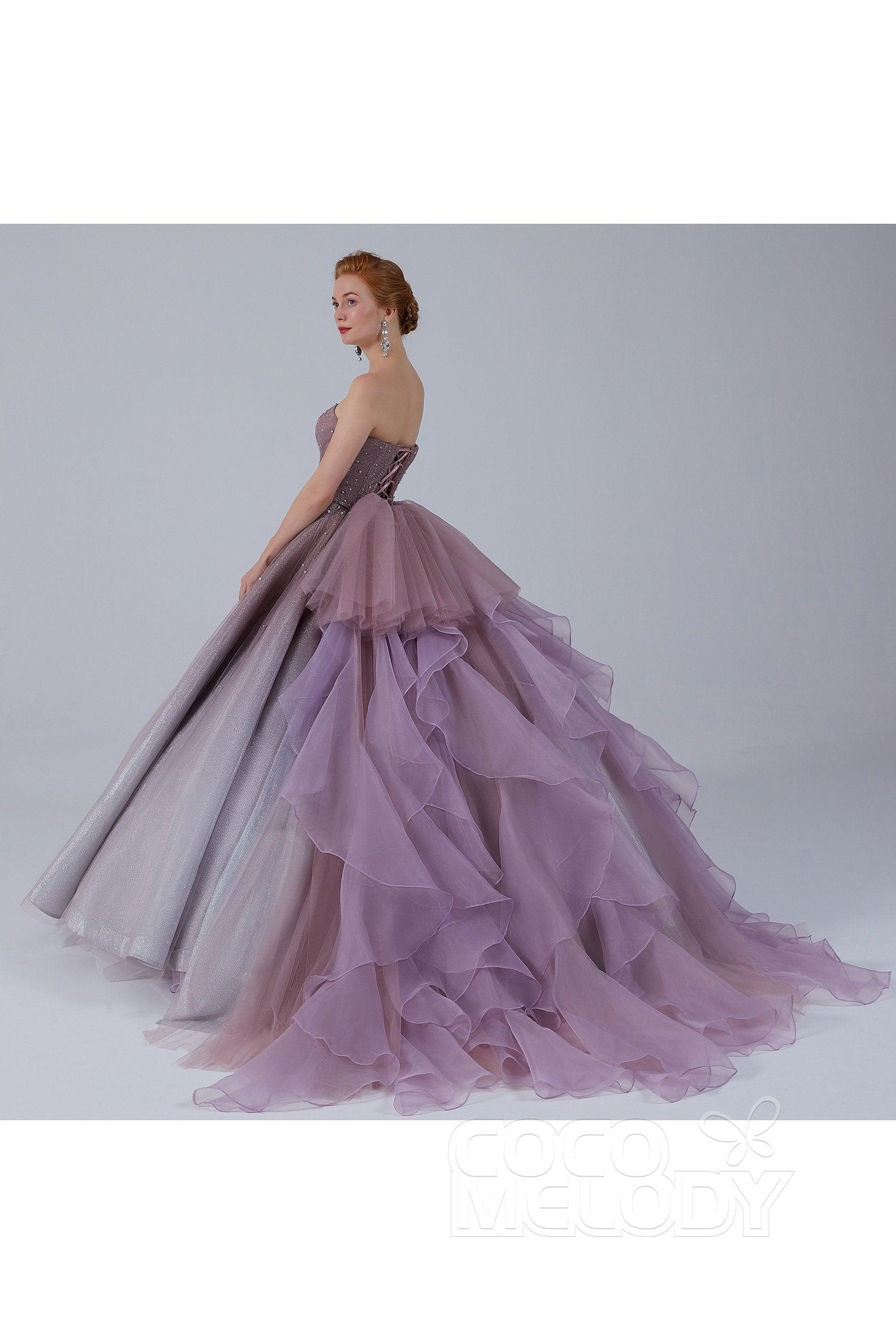 Ball Gown Floor Length Compound Ombre Wedding Dress CW2141 - COCOMELODY