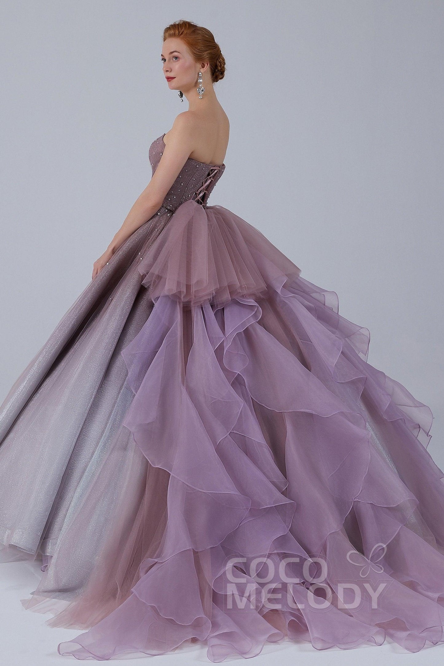 Ball Gown Floor Length Compound Ombre Wedding Dress CW2141 - COCOMELODY