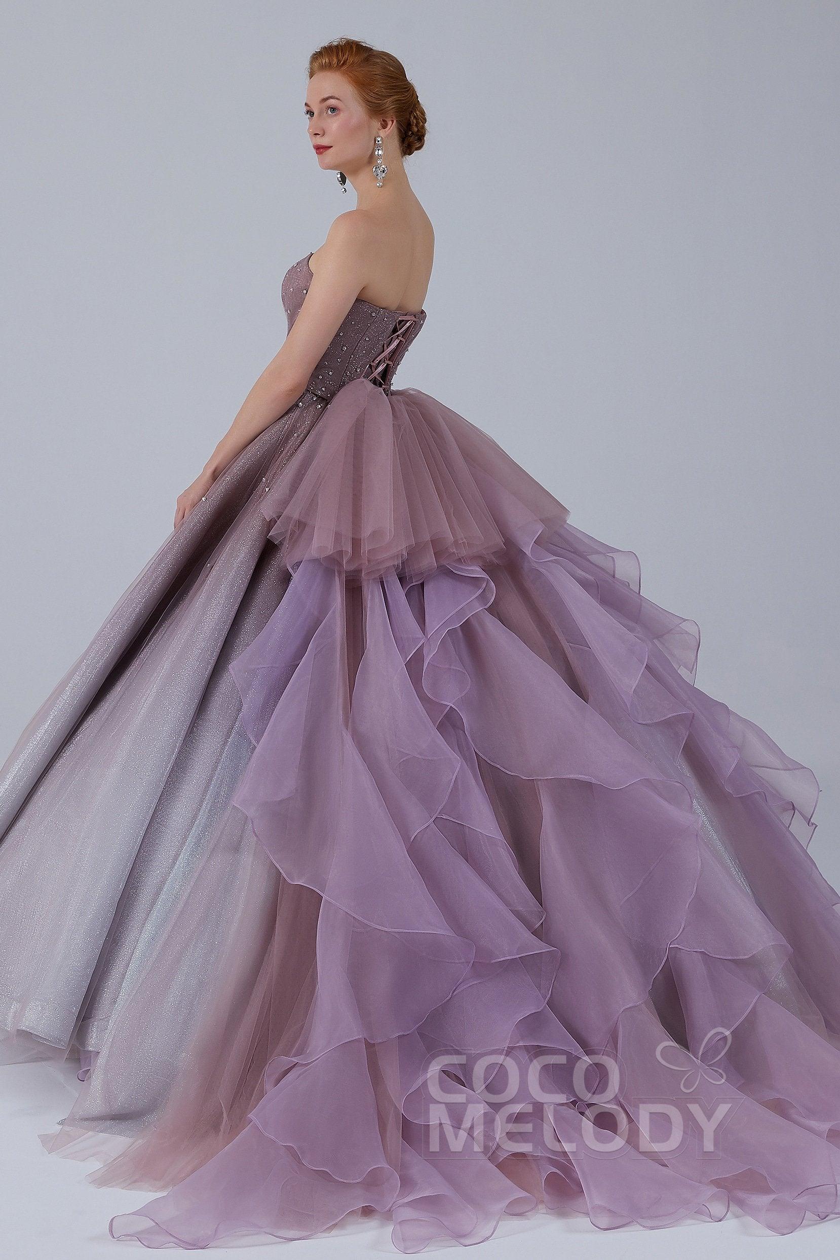 Ball Gown Floor Length Compound Ombre Wedding Dress CW2141 - COCOMELODY