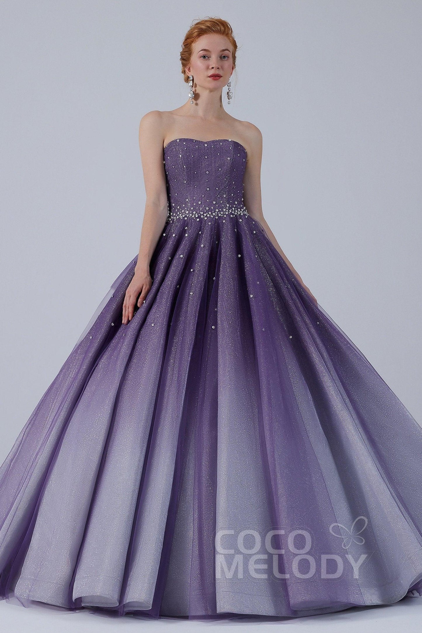 Ball Gown Floor Length Compound Ombre Wedding Dress CW2142 - COCOMELODY