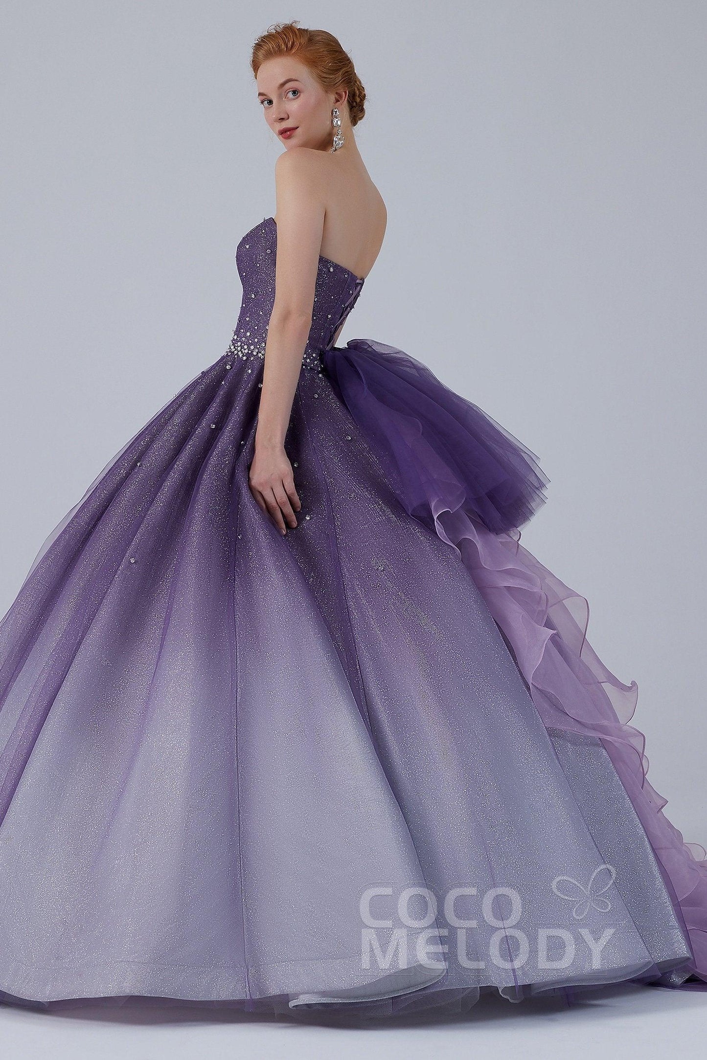 Ball Gown Floor Length Compound Ombre Wedding Dress CW2142 - COCOMELODY