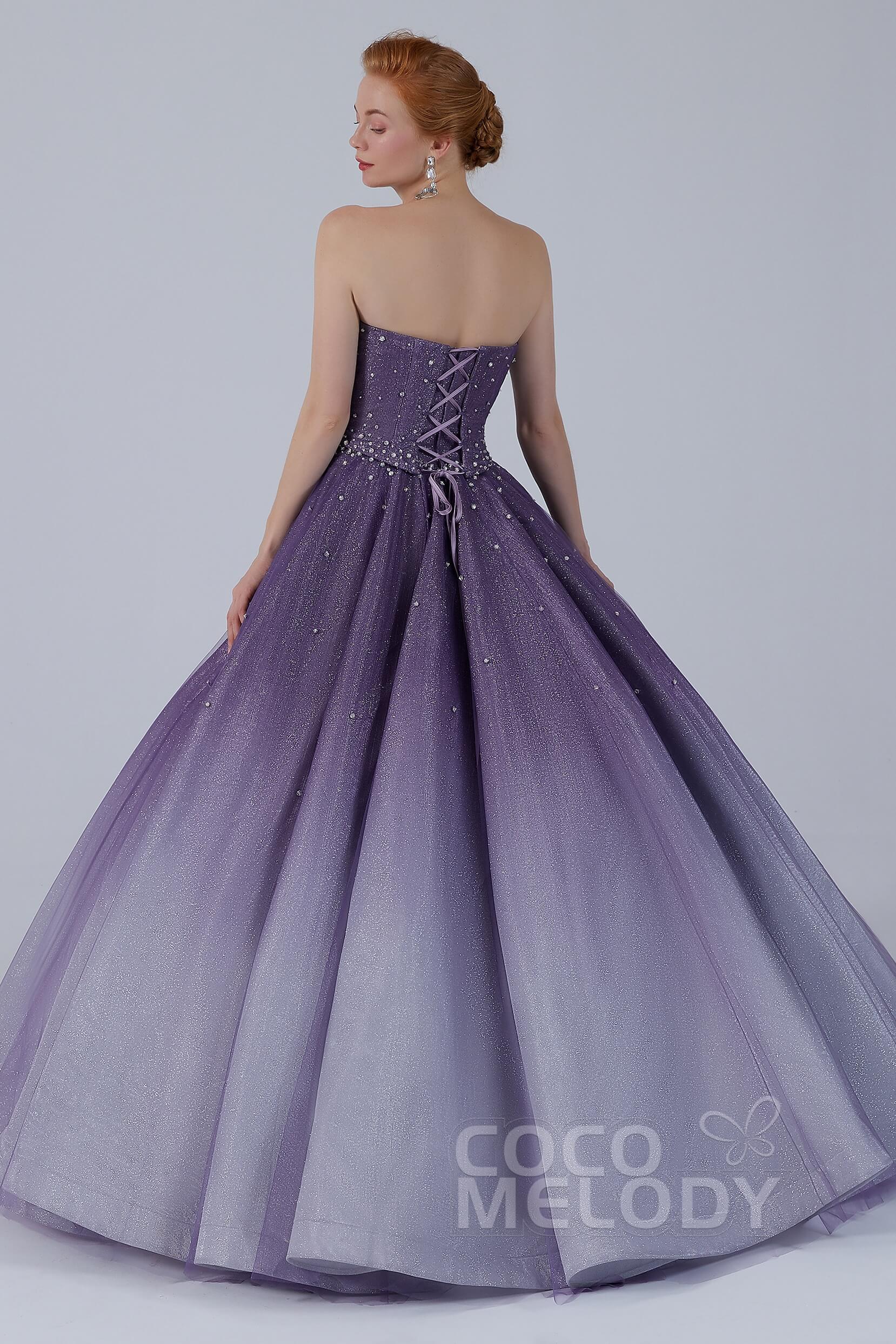 Ball Gown Floor Length Compound Ombre Wedding Dress CW2142 - COCOMELODY