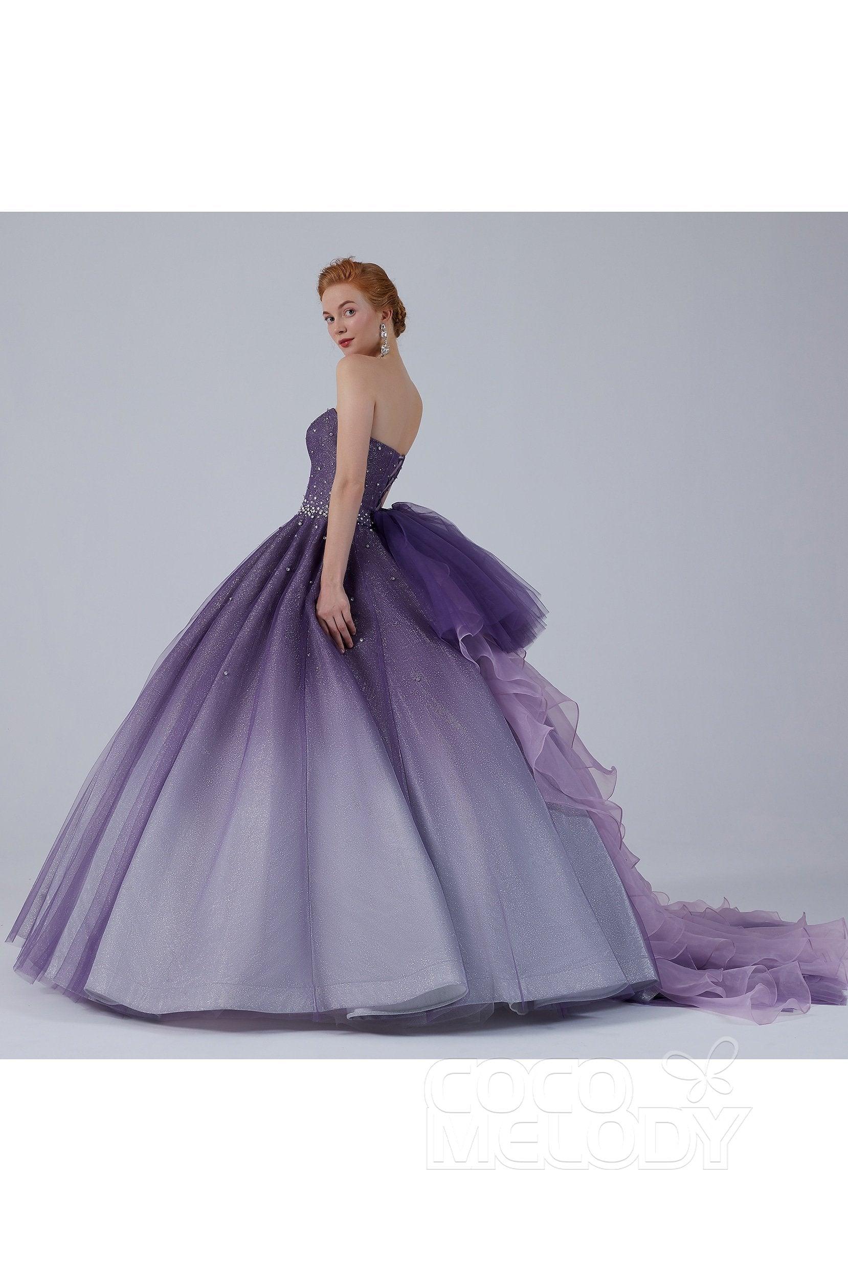 Ball Gown Floor Length Compound Ombre Wedding Dress CW2142 - COCOMELODY