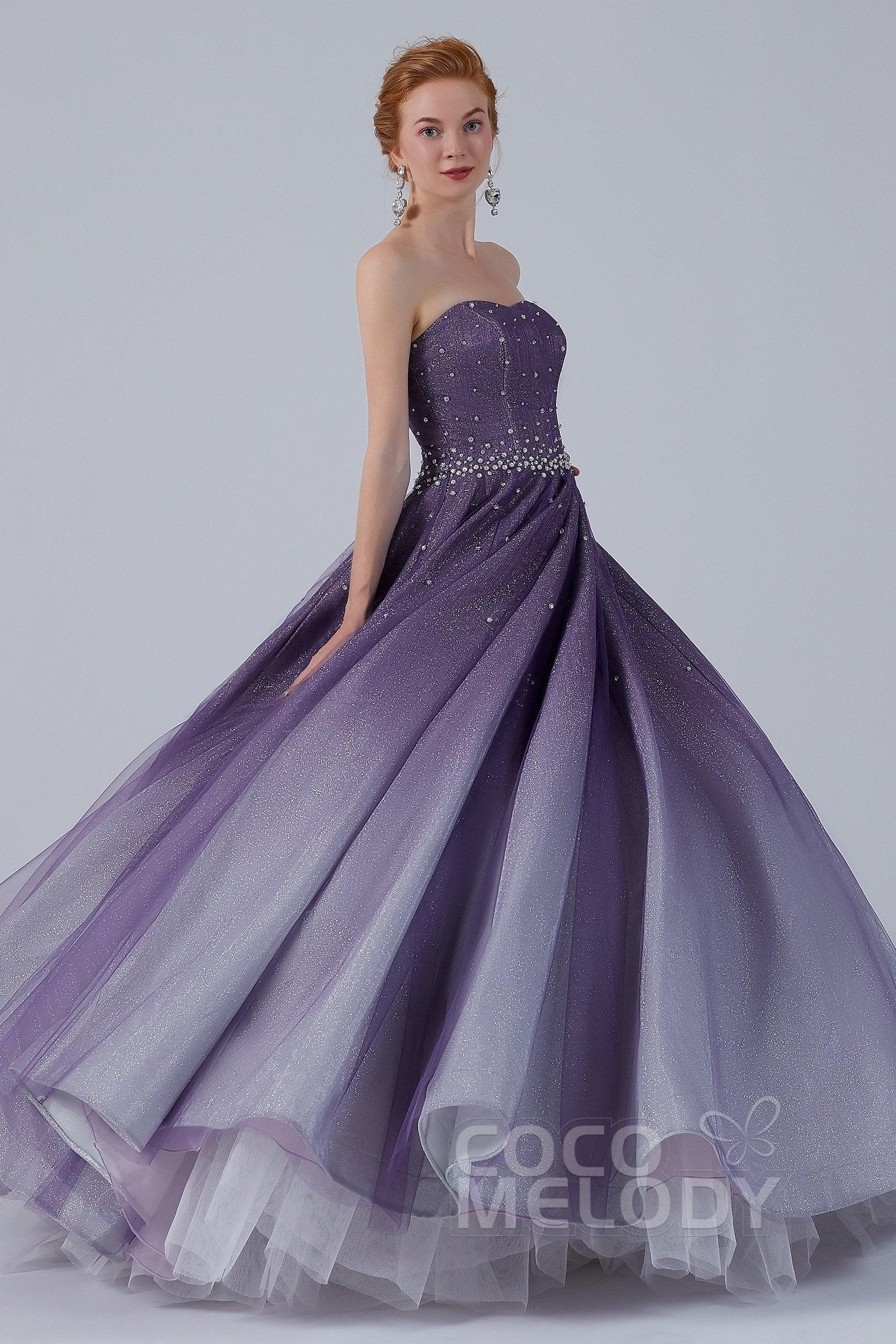 Ball Gown Floor Length Compound Ombre Wedding Dress CW2142 - COCOMELODY