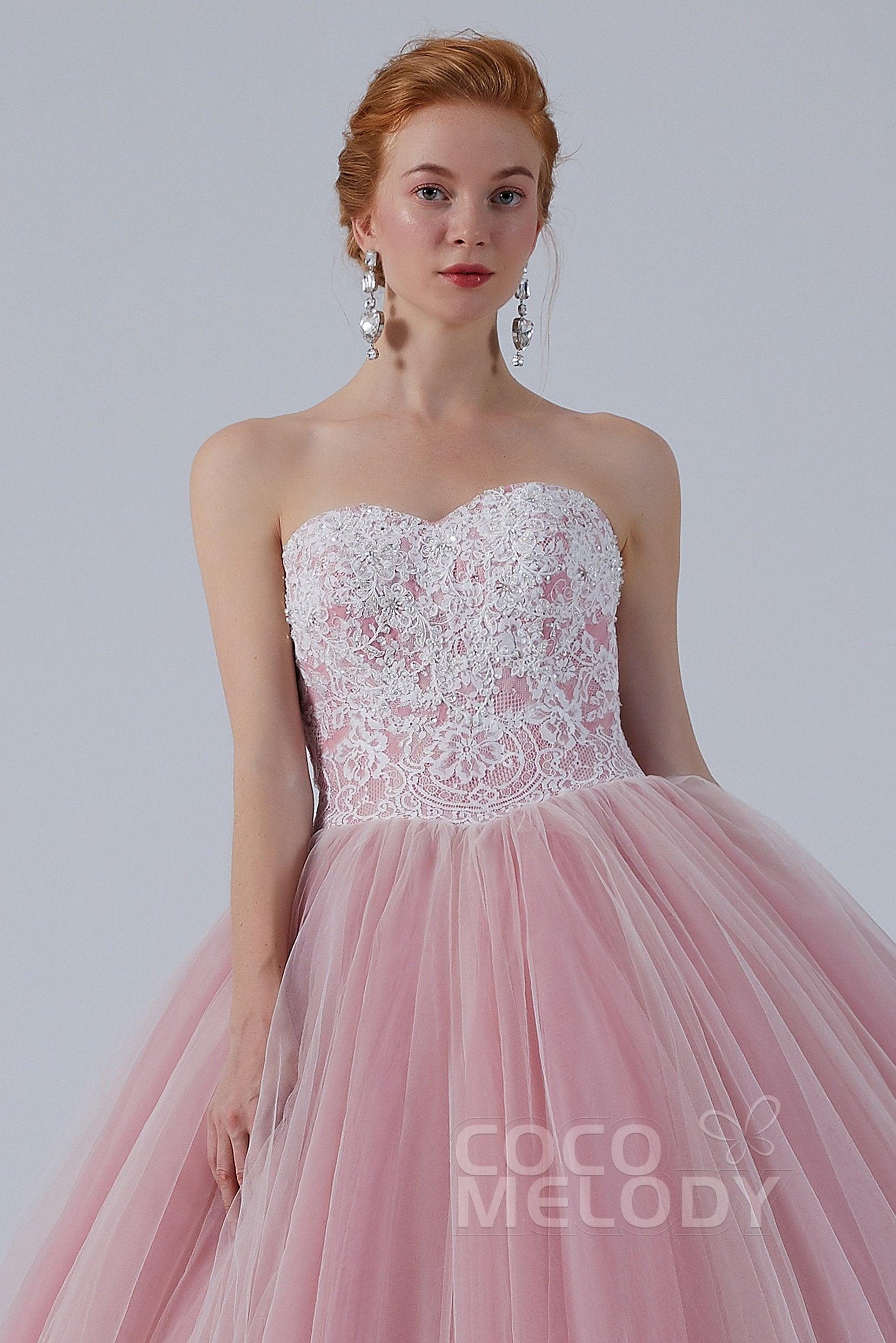 Ball Gown Court Train Tulle Wedding Dress CW2155 - COCOMELODY