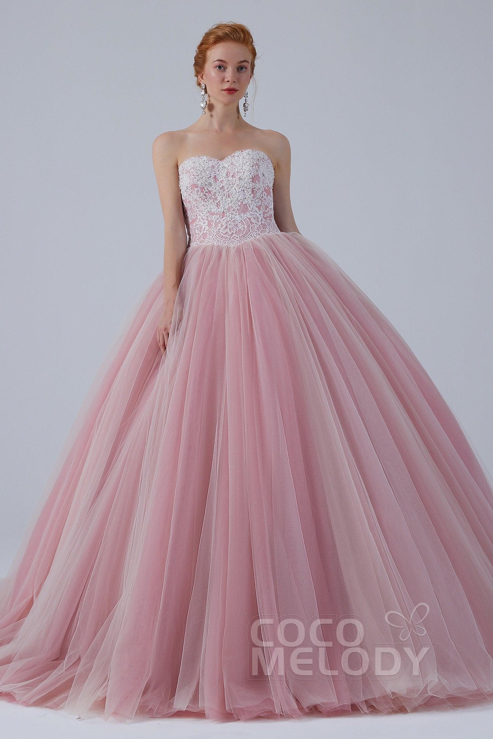 Ball Gown Court Train Tulle Wedding Dress CW2155 - COCOMELODY
