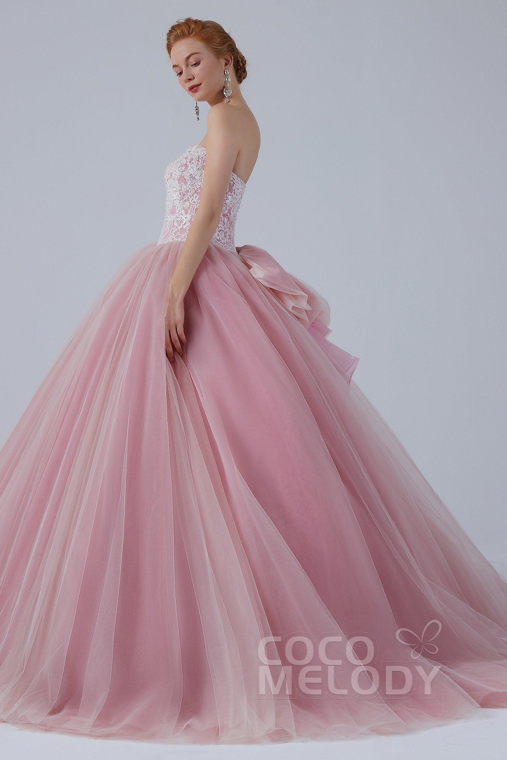 Ball Gown Court Train Tulle Wedding Dress CW2155 - COCOMELODY