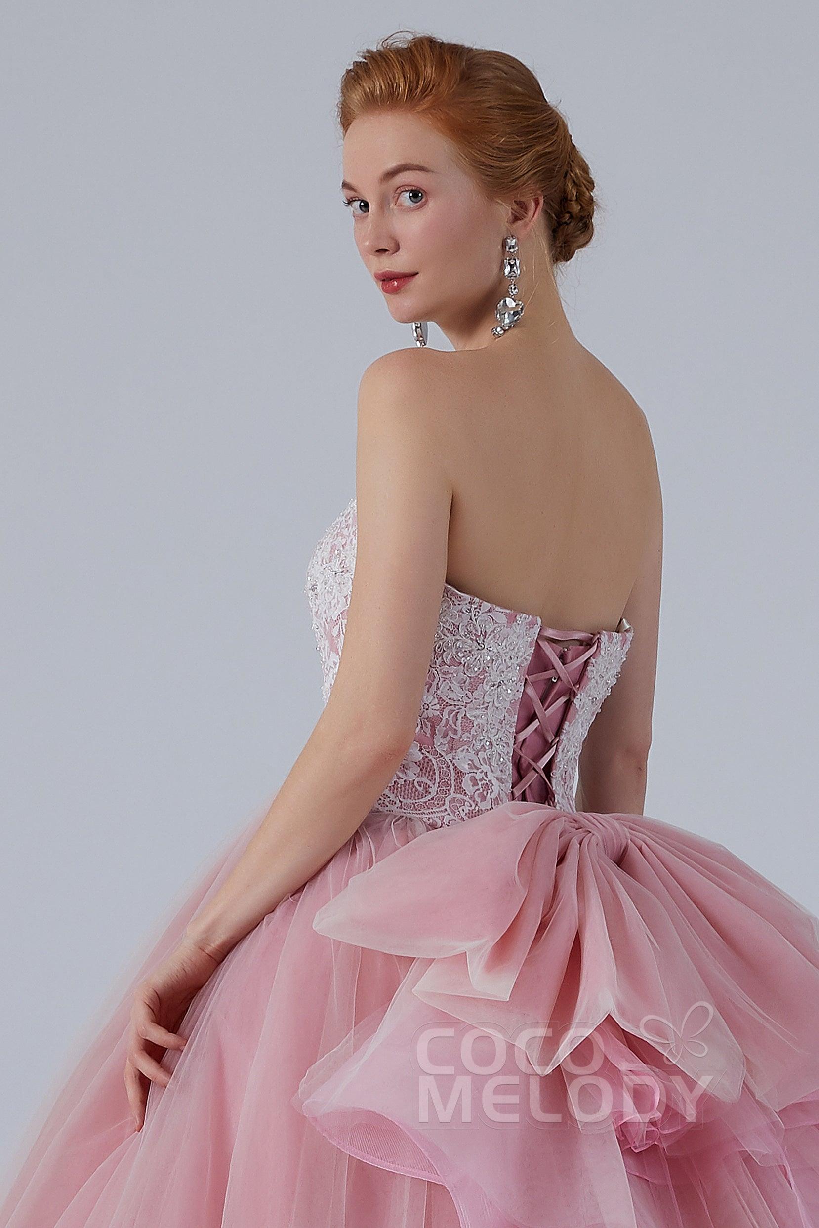 Ball Gown Court Train Tulle Wedding Dress CW2155 - COCOMELODY