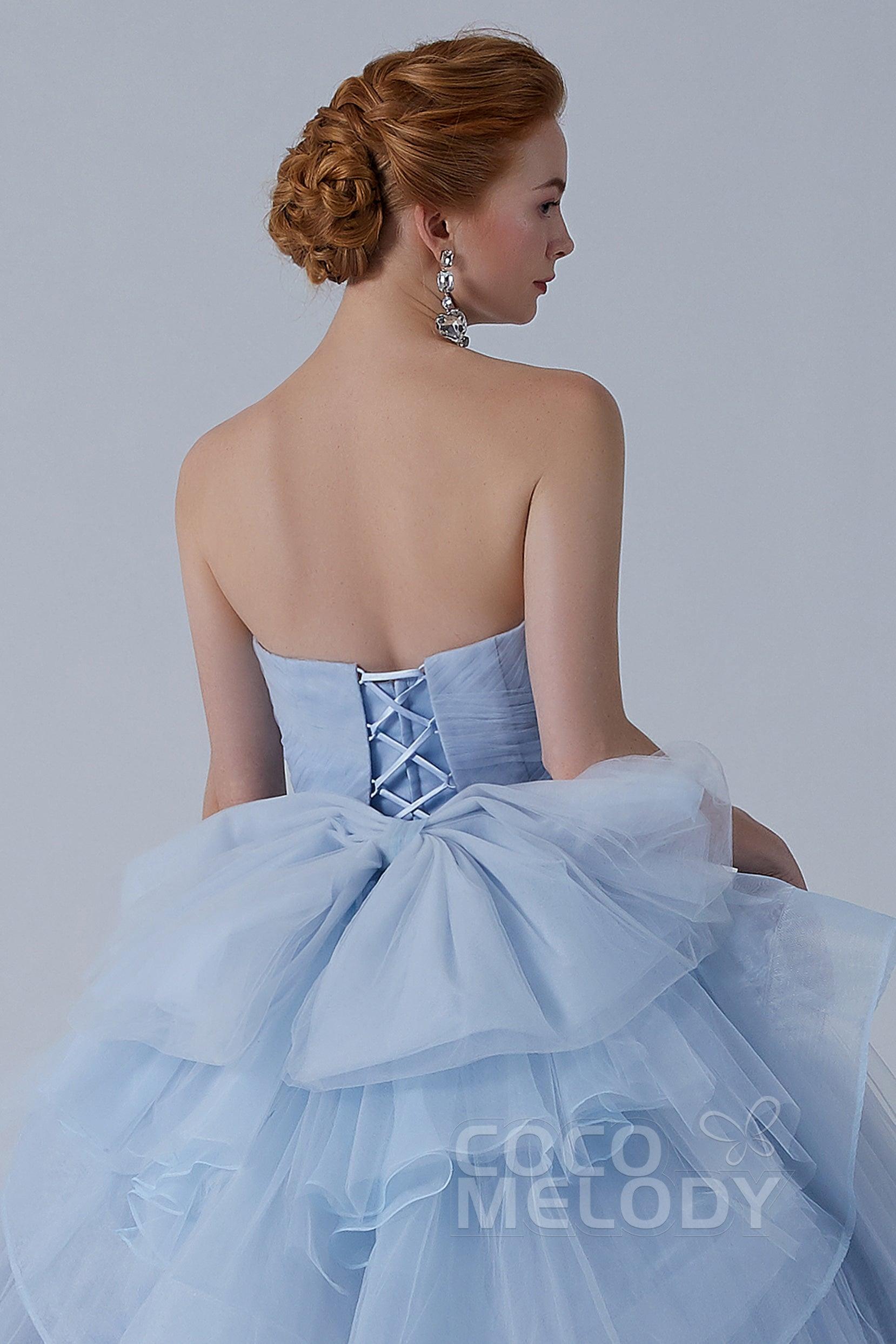 Ball Gown Court Train Tulle Wedding Dress CW2156 - COCOMELODY