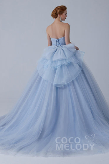 Ball Gown Court Train Tulle Wedding Dress CW2156 - COCOMELODY