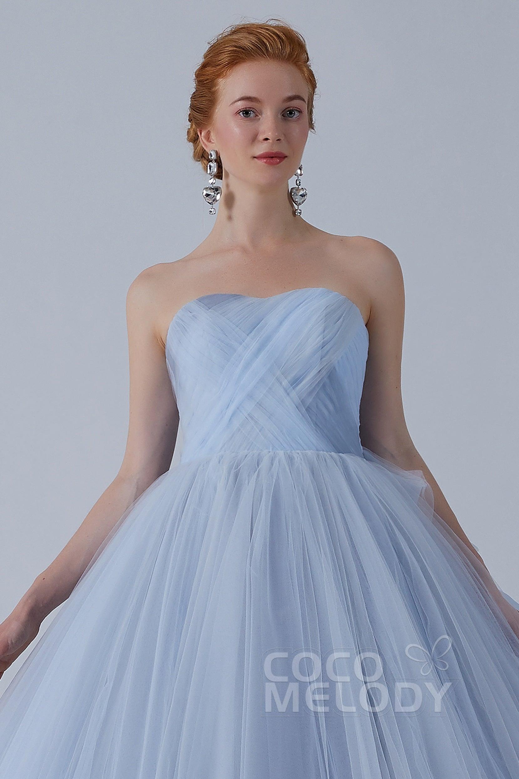 Ball Gown Court Train Tulle Wedding Dress CW2156 - COCOMELODY