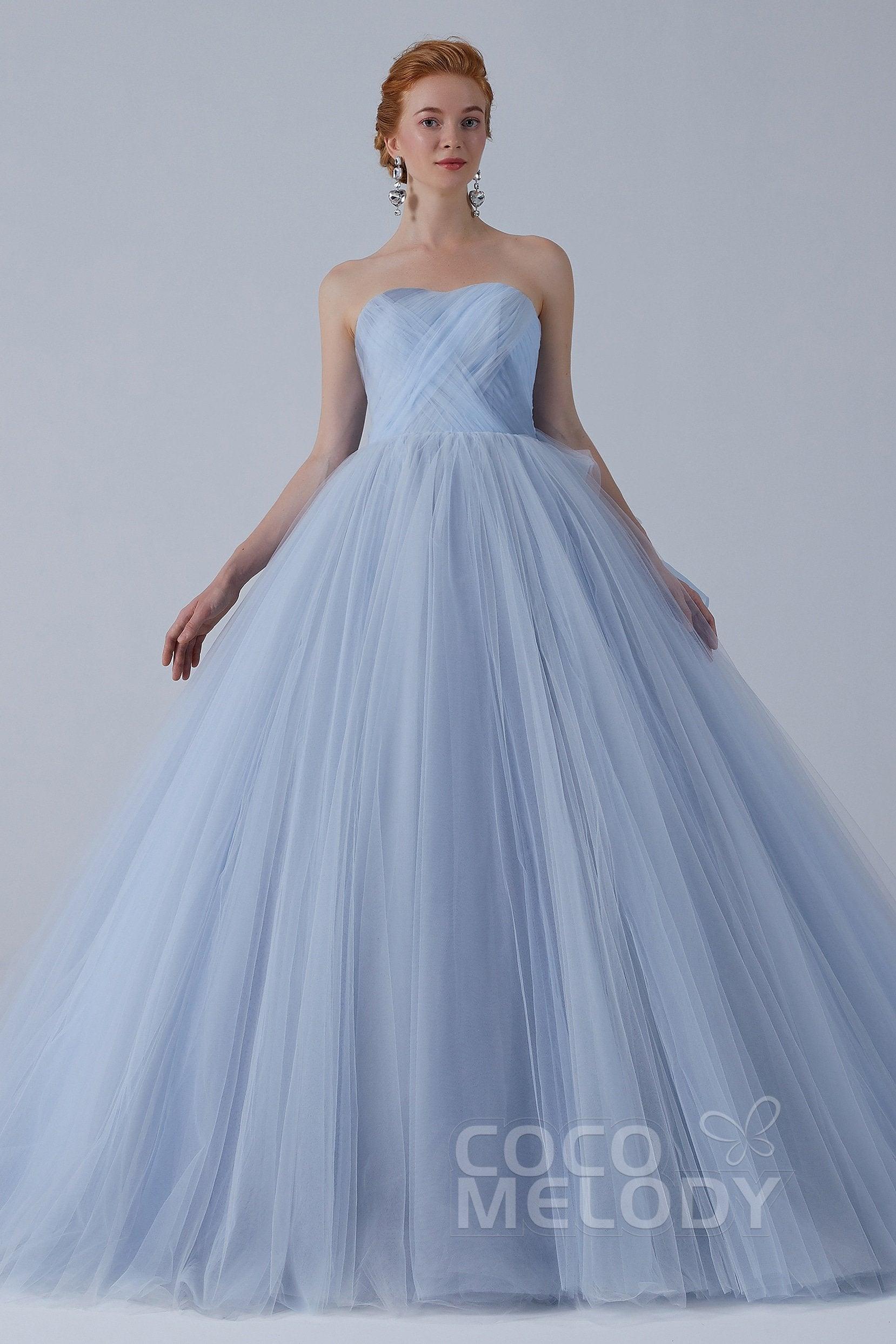 Ball Gown Court Train Tulle Wedding Dress CW2156 - COCOMELODY