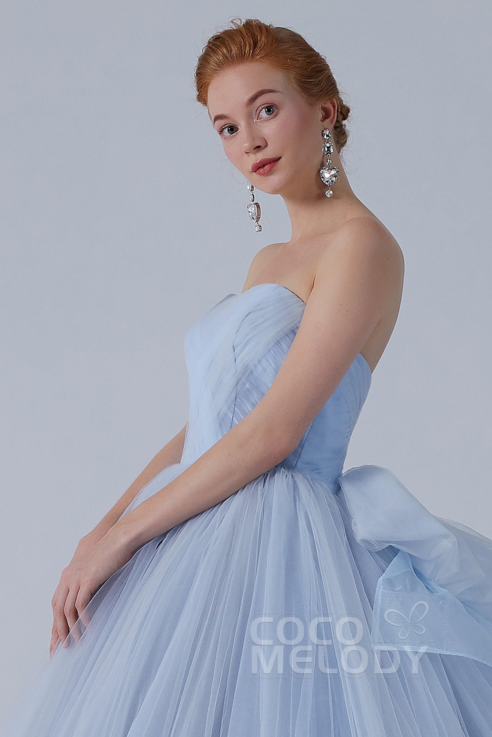 Ball Gown Court Train Tulle Wedding Dress CW2156 - COCOMELODY