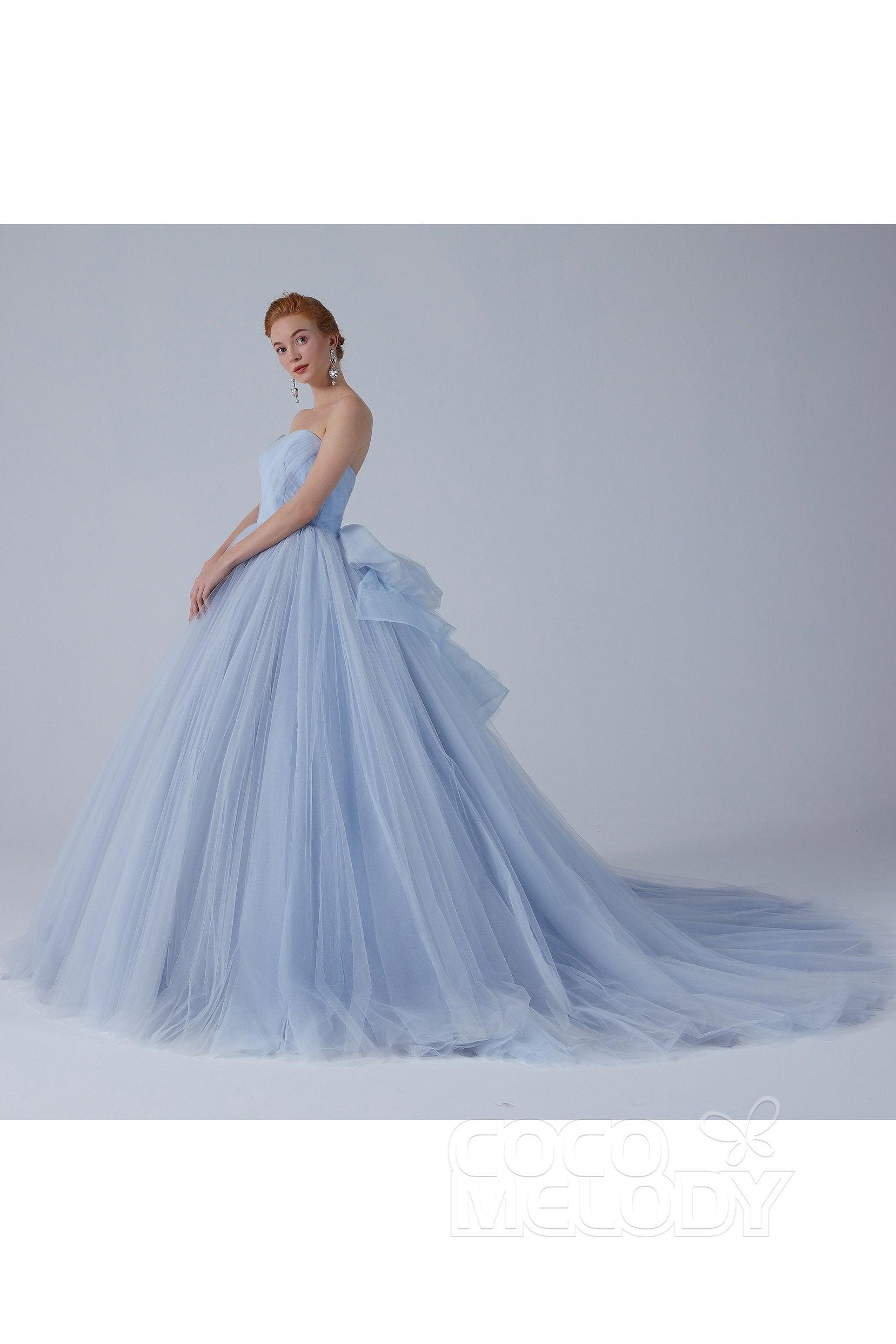 Ball Gown Court Train Tulle Wedding Dress CW2156 - COCOMELODY