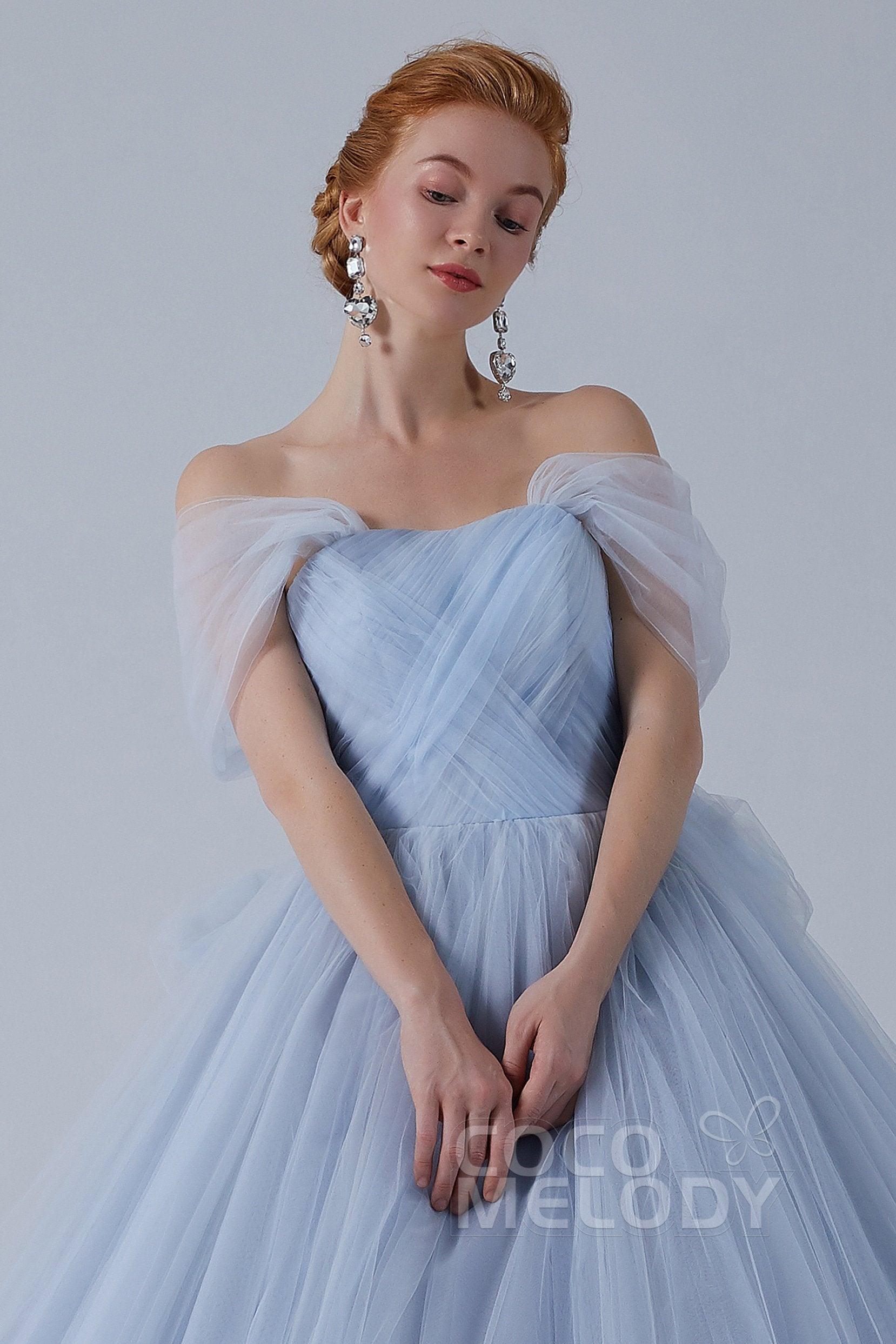 Ball Gown Court Train Tulle Wedding Dress CW2156 - COCOMELODY
